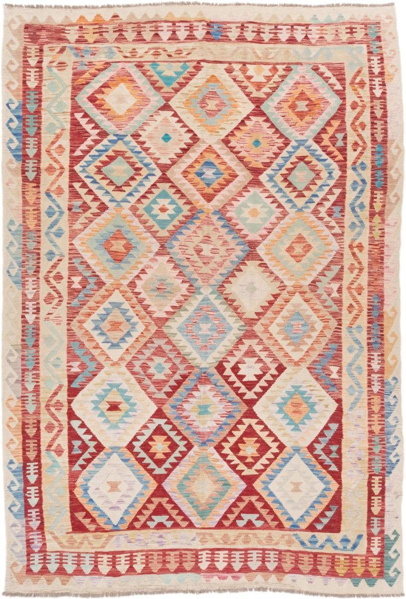 Orientteppich Kelim Afghan 203x290 Handgewebter Orientteppich, Nain Trading, rechteckig, Höhe: 3 mm