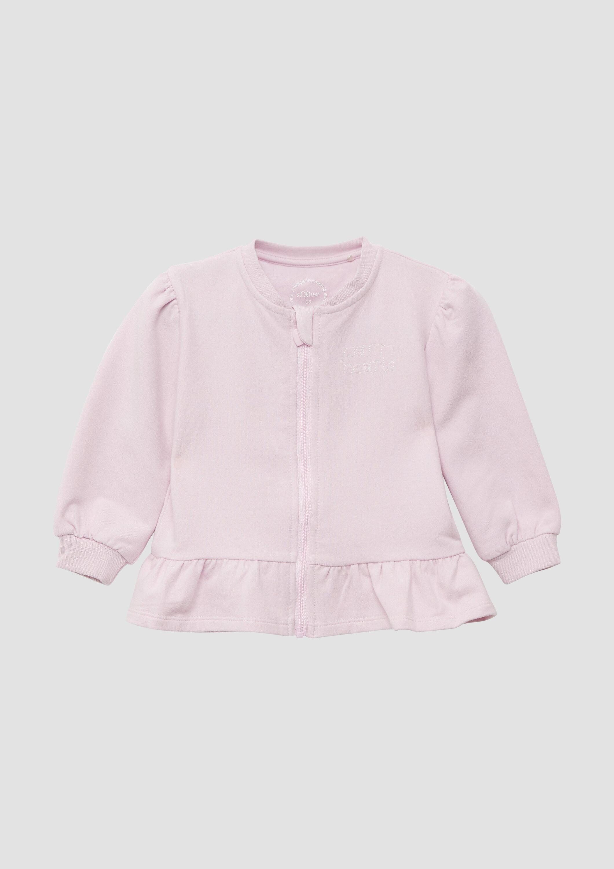 s.Oliver Sweatjacke Sweatshirt Jacke Sweatjacke mit dezenter Stickerei (1-tlg)