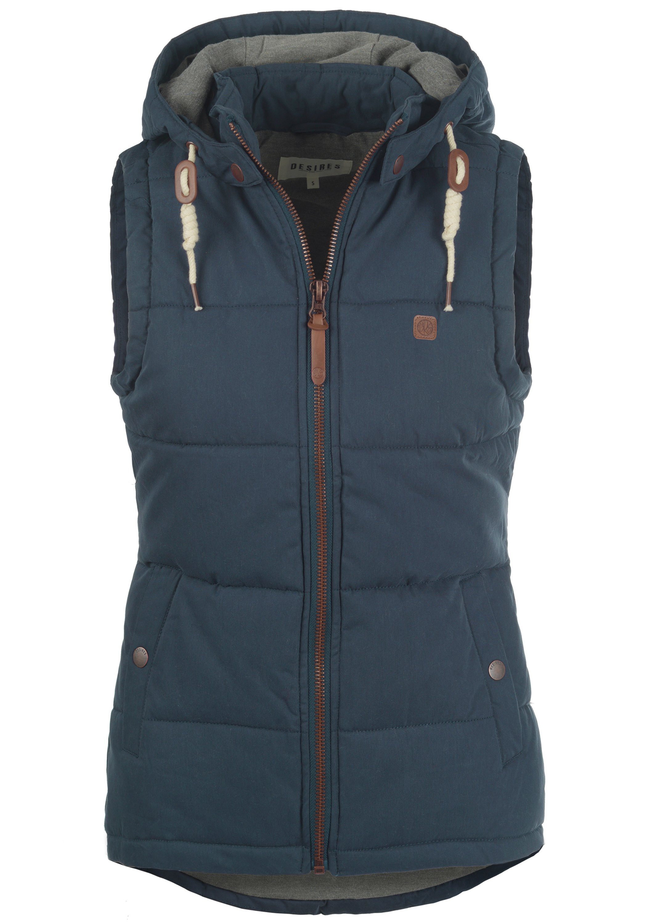 DESIRES Kurzweste Lew Weste mit abnehmbarer Kapuze