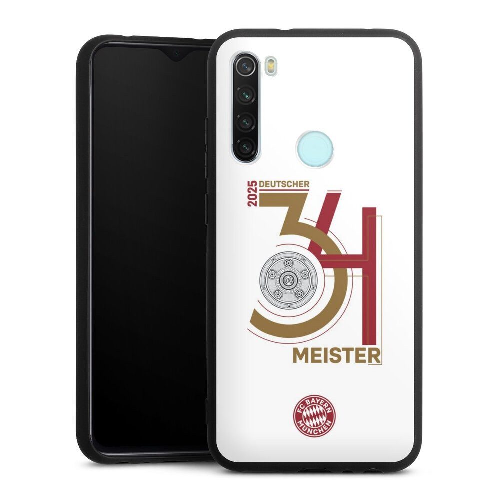 DeinDesign Handyhülle FC Bayern München Meister Offizielles Lizenzprodukt, Xiaomi Redmi Note 8 Silikon Hülle Premium Case Handy Schutzhülle