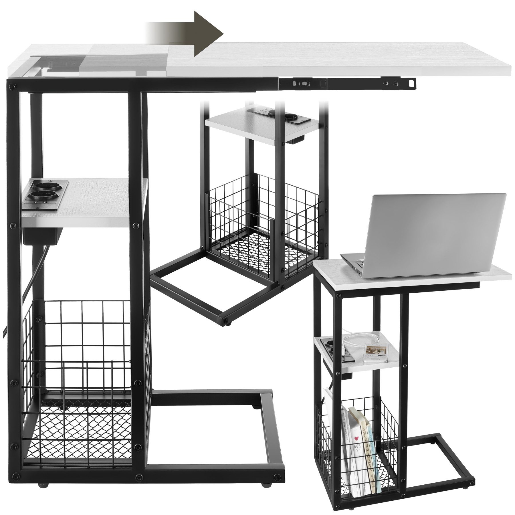 tectake Beistelltisch Laptop-Beistelltisch (1-St., 1 tlg), günstig online kaufen