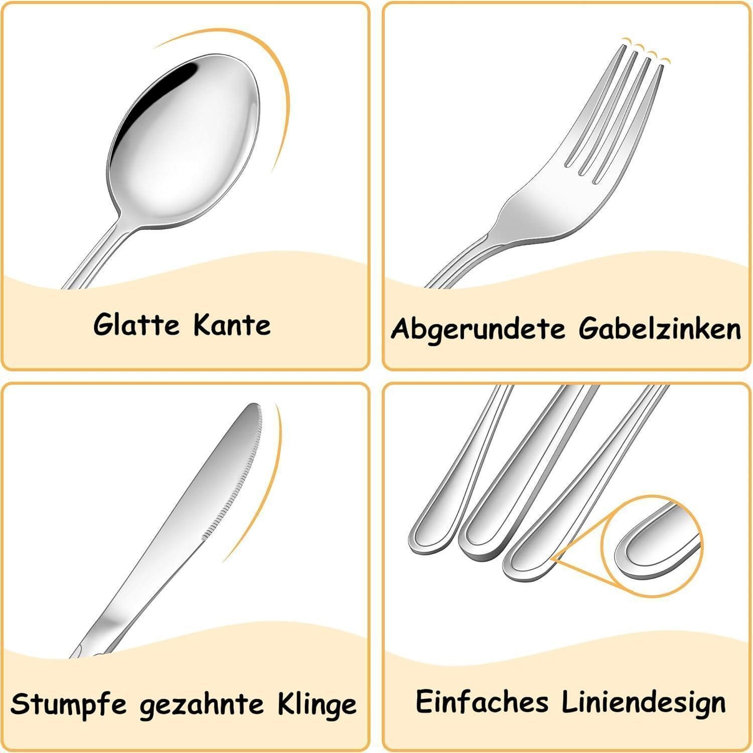 LuxusKollektion Kinderbesteck Kinderbesteck 12teilig Edelstahl Gabel Messer Löffel Eleganter Griff