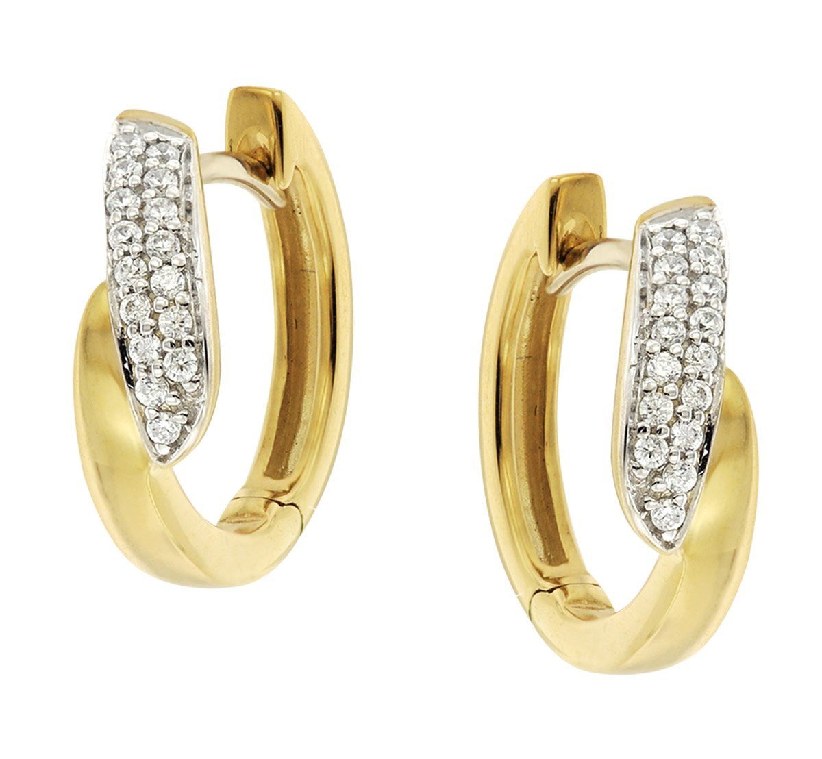 Glizz Paar Creolen Damen-Gold 333/8K Zirkonia- günstig online kaufen