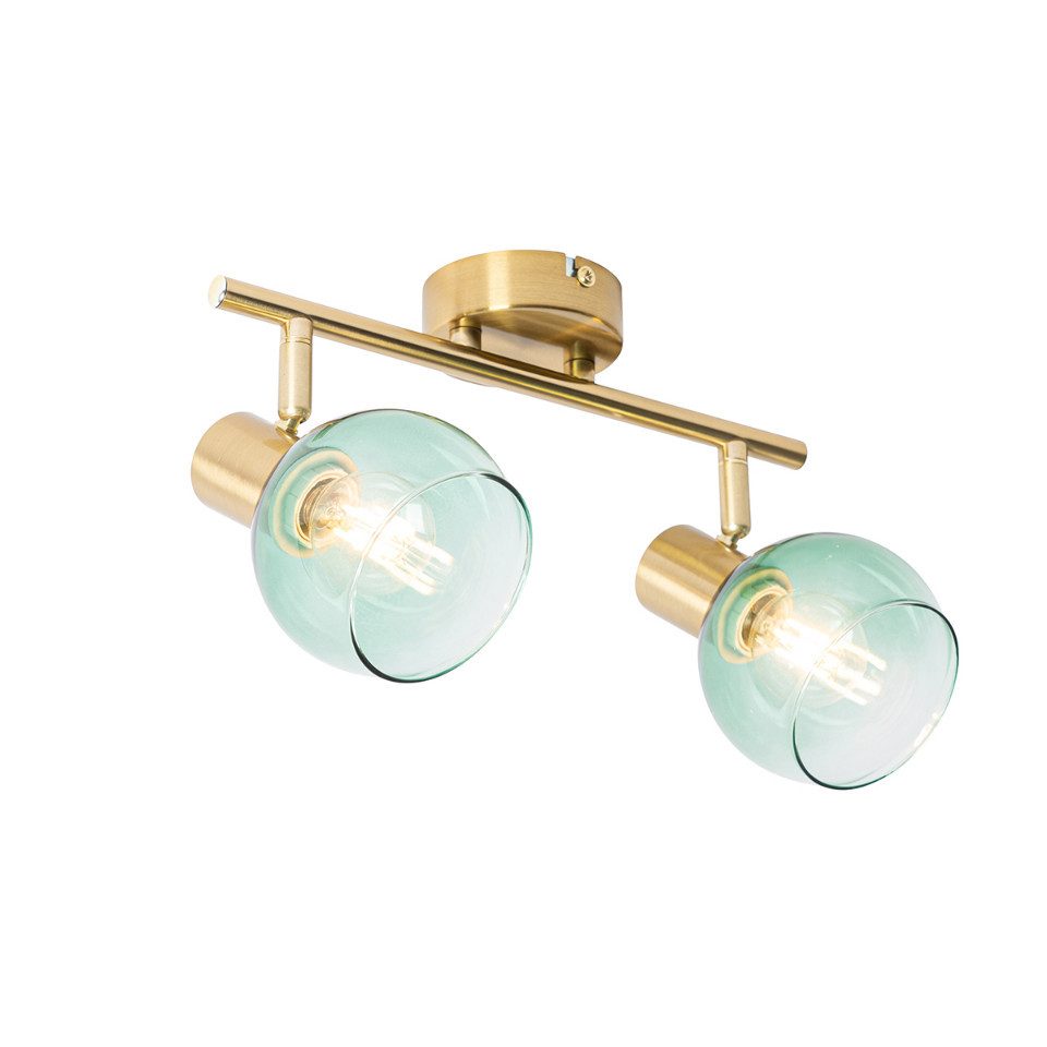 Qazqa LED Aufbaustrahler Vidro, ohne Leuchtmittel, E14, Grün, Art Deco, Sta günstig online kaufen