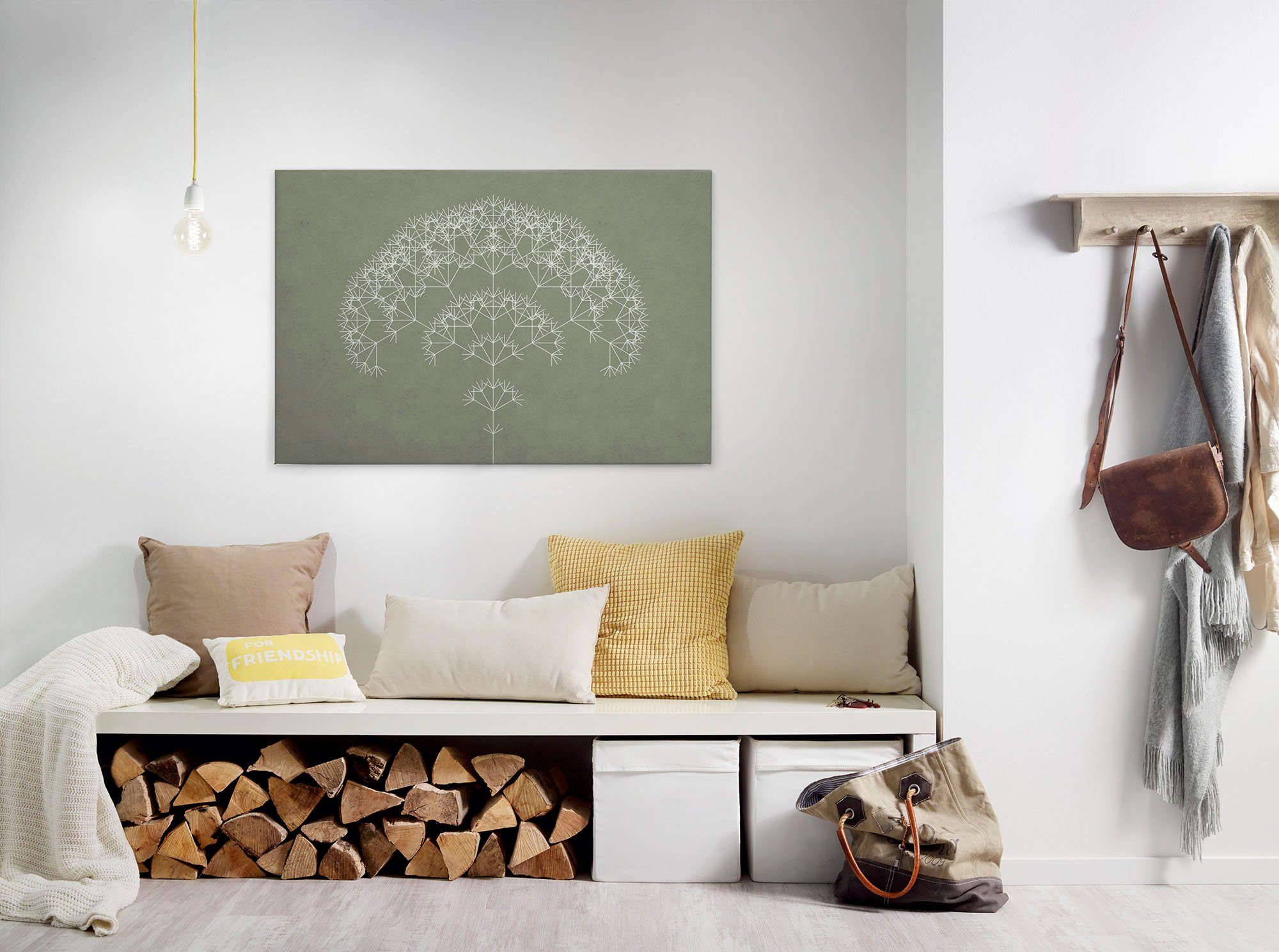 A.S. Création Leinwandbild trees 3, Abstrakt, Kinder, Kunst (1 St), Keilrahmen Bild Baum Grafisch Leinwand-Bild Wohnzimmer modern Wandbild