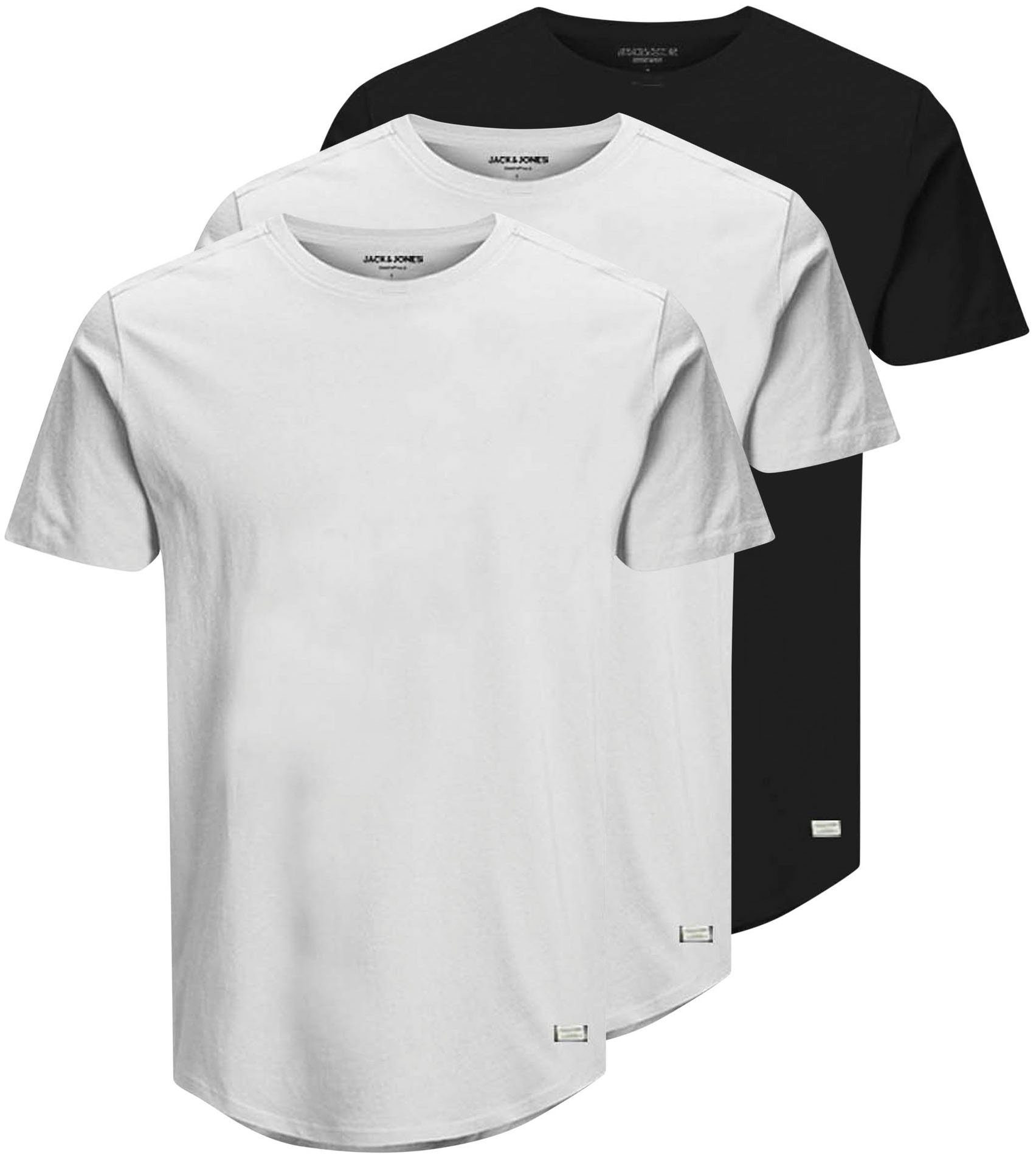 schwarz ENOA SS CREW weiß, (Packung, 3er-Pack) TEE Jack 3-tlg., NECK weiß, Jones 3PK & T-Shirt