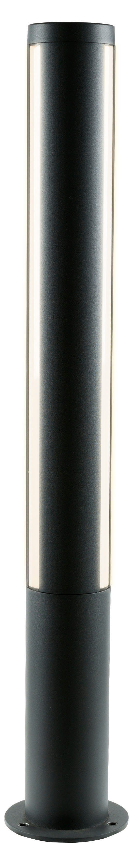 HEITRONIC LED Sockelleuchte Lilia, LED fest integriert, Warmweiß, Poller-Außenlampe,schlankes Gehäuse+großflächigen Lichtaustritten