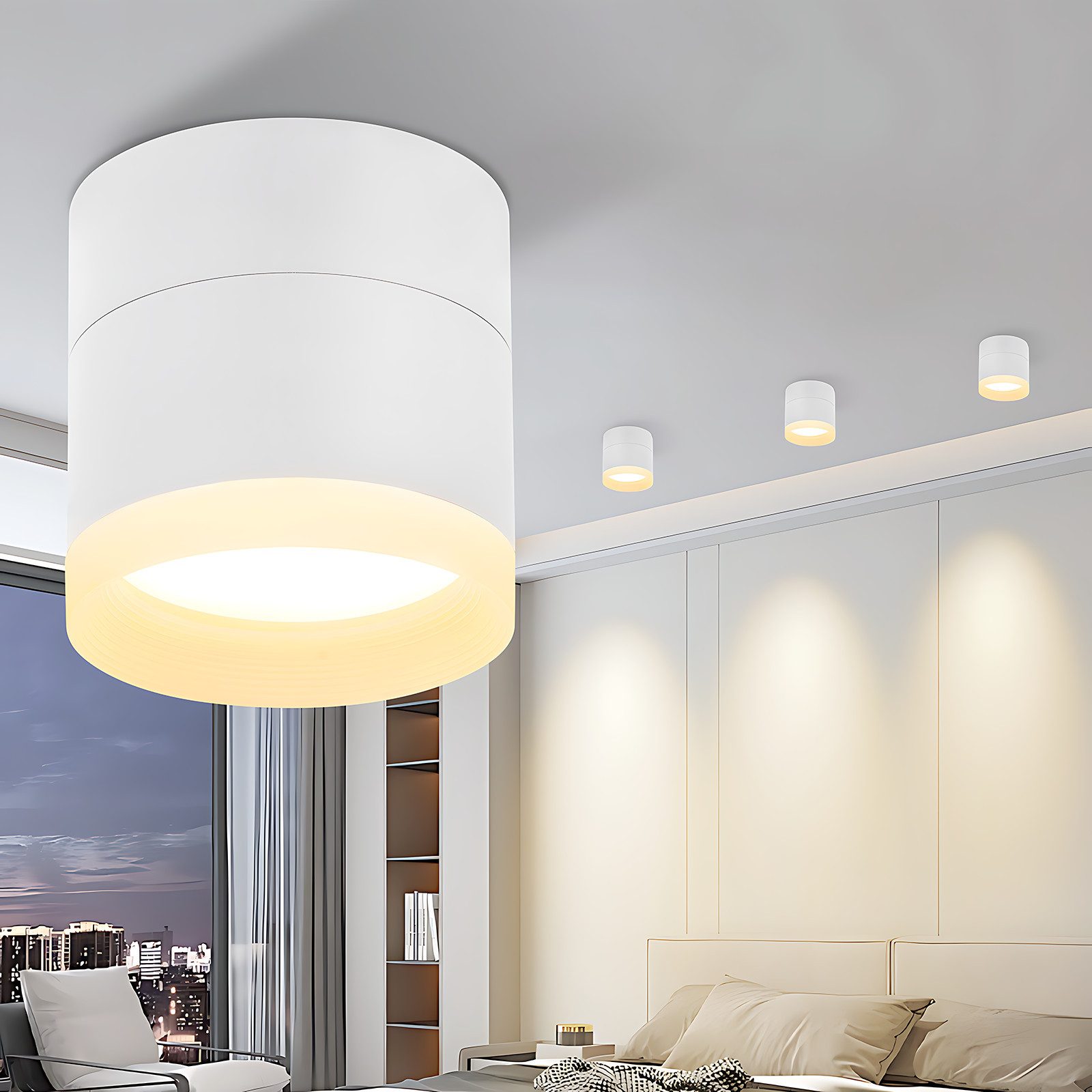 Nettlife LED Aufbaustrahler Schwarz/Weiß Rund Deckenstrahler 5W Spot Aufbau günstig online kaufen