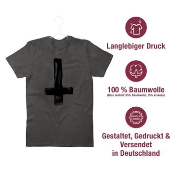 Shirtracer T-Shirt Umgedrehtes Kreuz Vintage Symbol und Zeichen Outfit