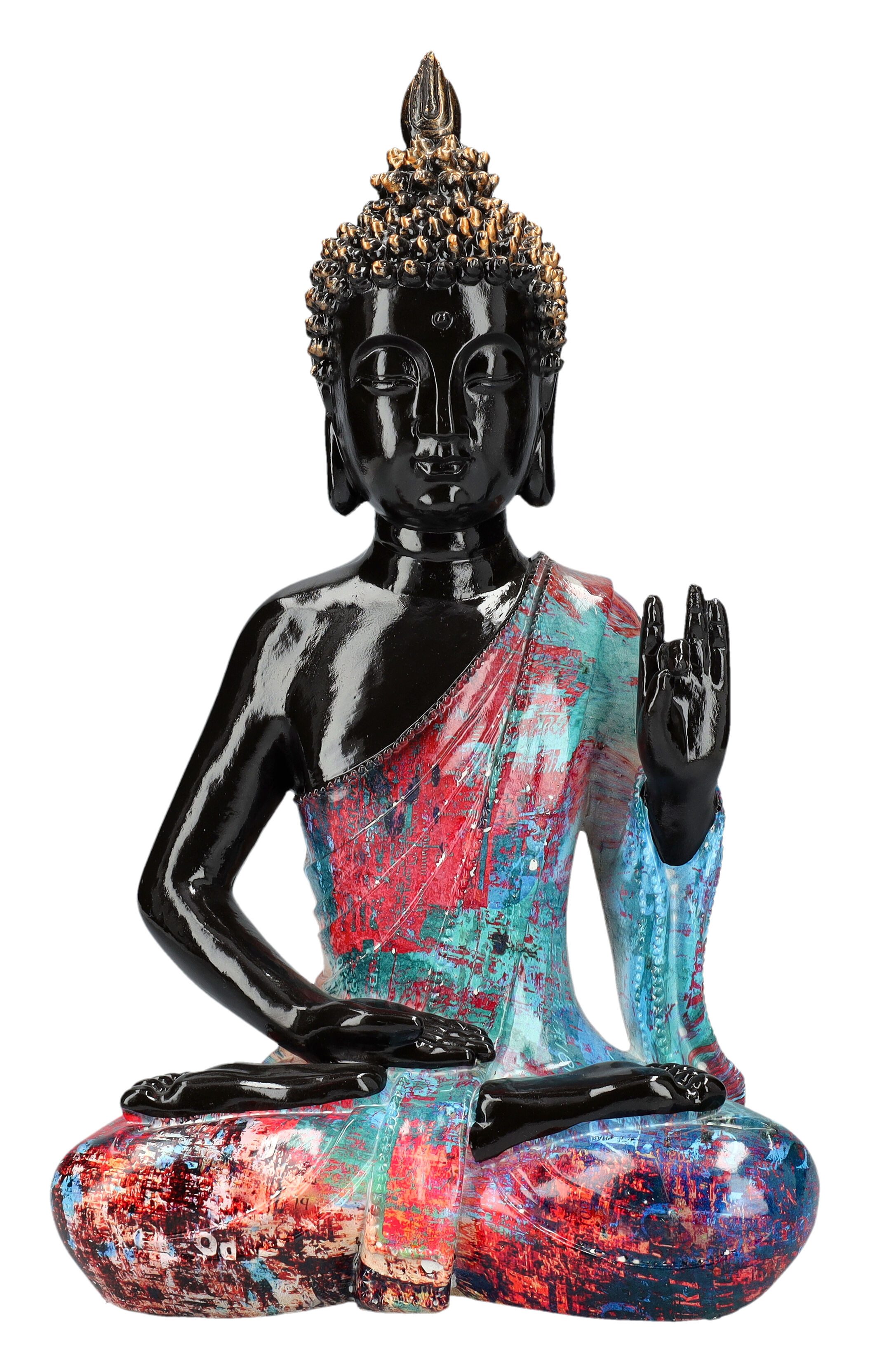 Figuren Shop GmbH Dekofigur Buddha Figur - Colorful Art mittel - Buddhismus Mythologie Dekofigur