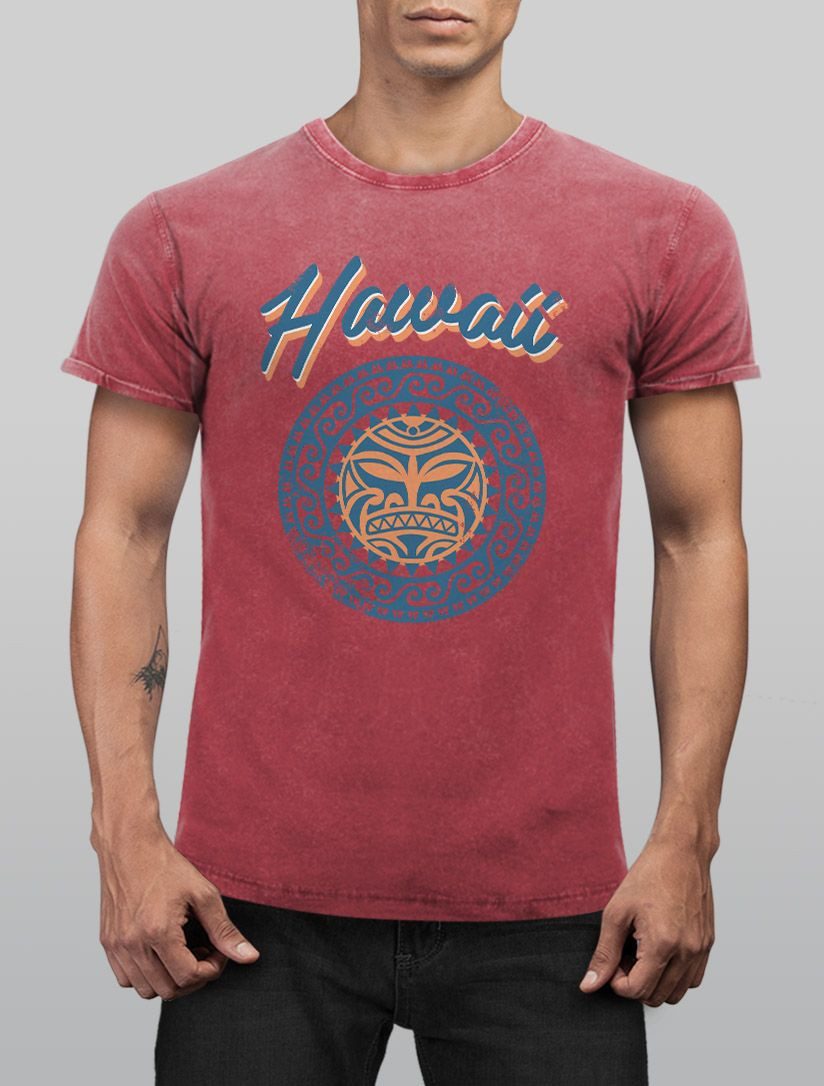 Neverless Print-Shirt Herren T-Shirt Hawaii Tattoo günstig online kaufen