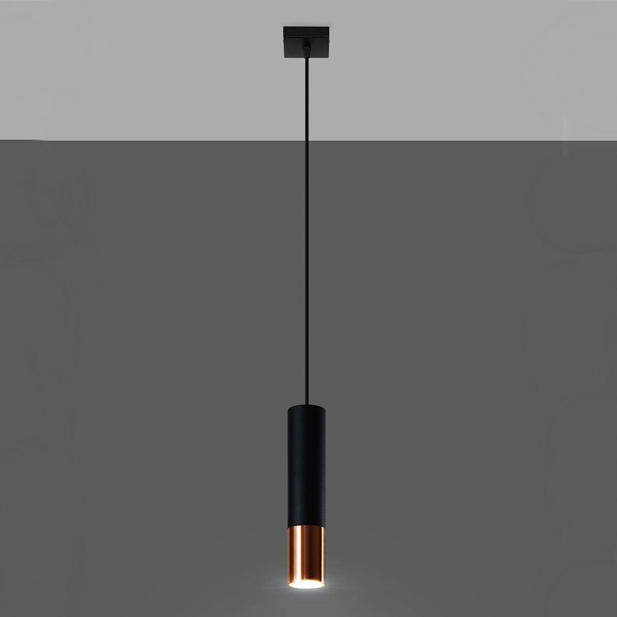 Liadomo Pendelleuchte Elegance, modernes Farben, GU10 Leuchtmittel, ohne Stahl, 3 Schwarz/Kupfer Design