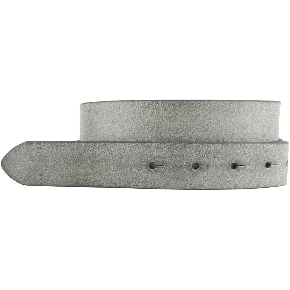 BELTINGER Ledergürtel Wechselgürtel aus weichem Vollrindleder Used-Look ohne Schnalle 3 cm - weiches Leder, Gürtelschnalle in Altsilber, Vintage Dunkelgrau