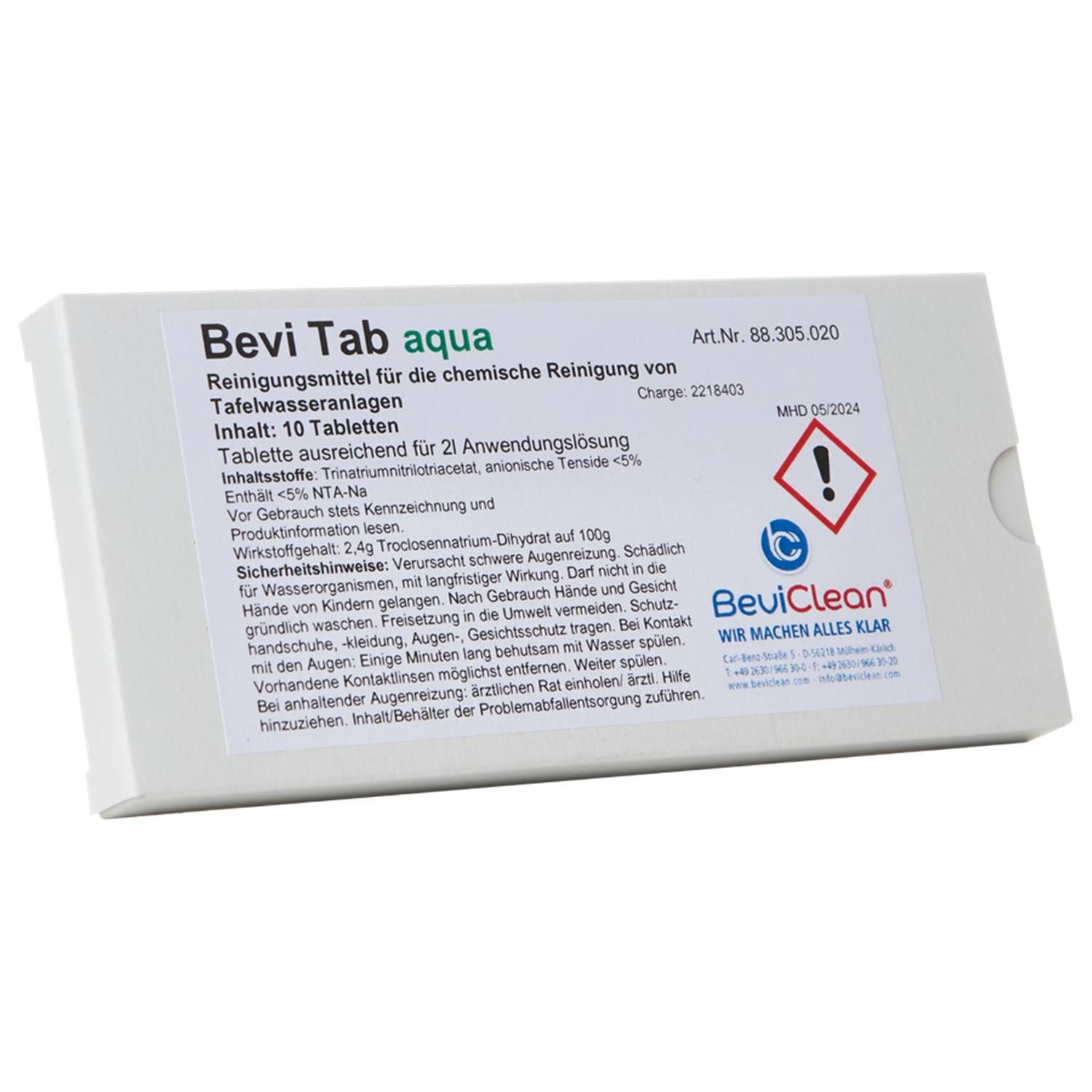 Bevi Clean GmbH Zapfanlage Reinigungs- und Desinfektionstabs - Bevi Tab Aqua - 10 Tabs