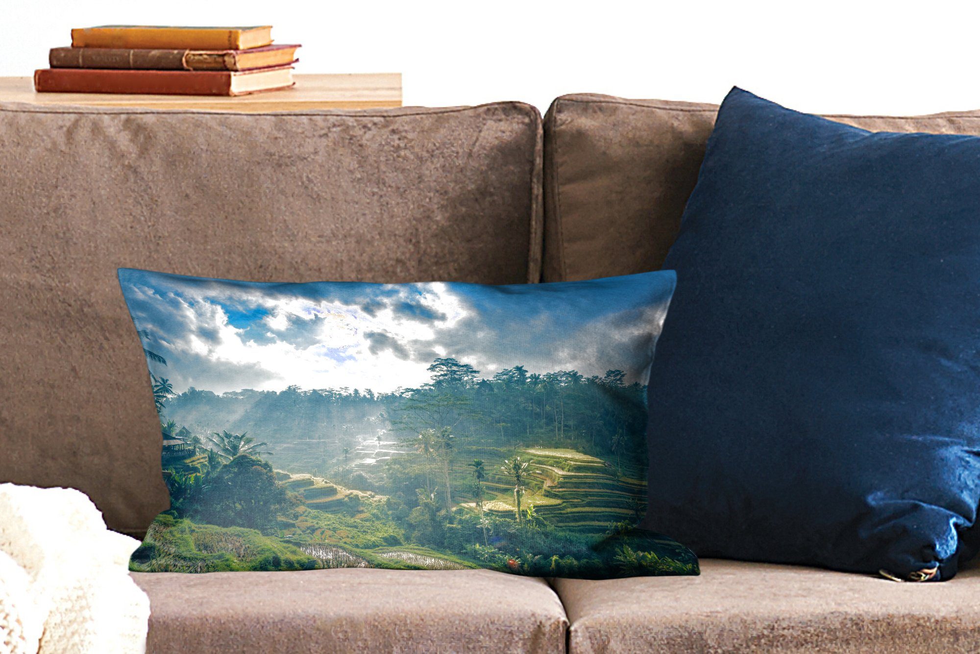 Füllung, Landschaft Indonesien, mit in Zierkissen, Schlafzimmer Dekoration, MuchoWow Wohzimmer Dekokissen Dekokissen