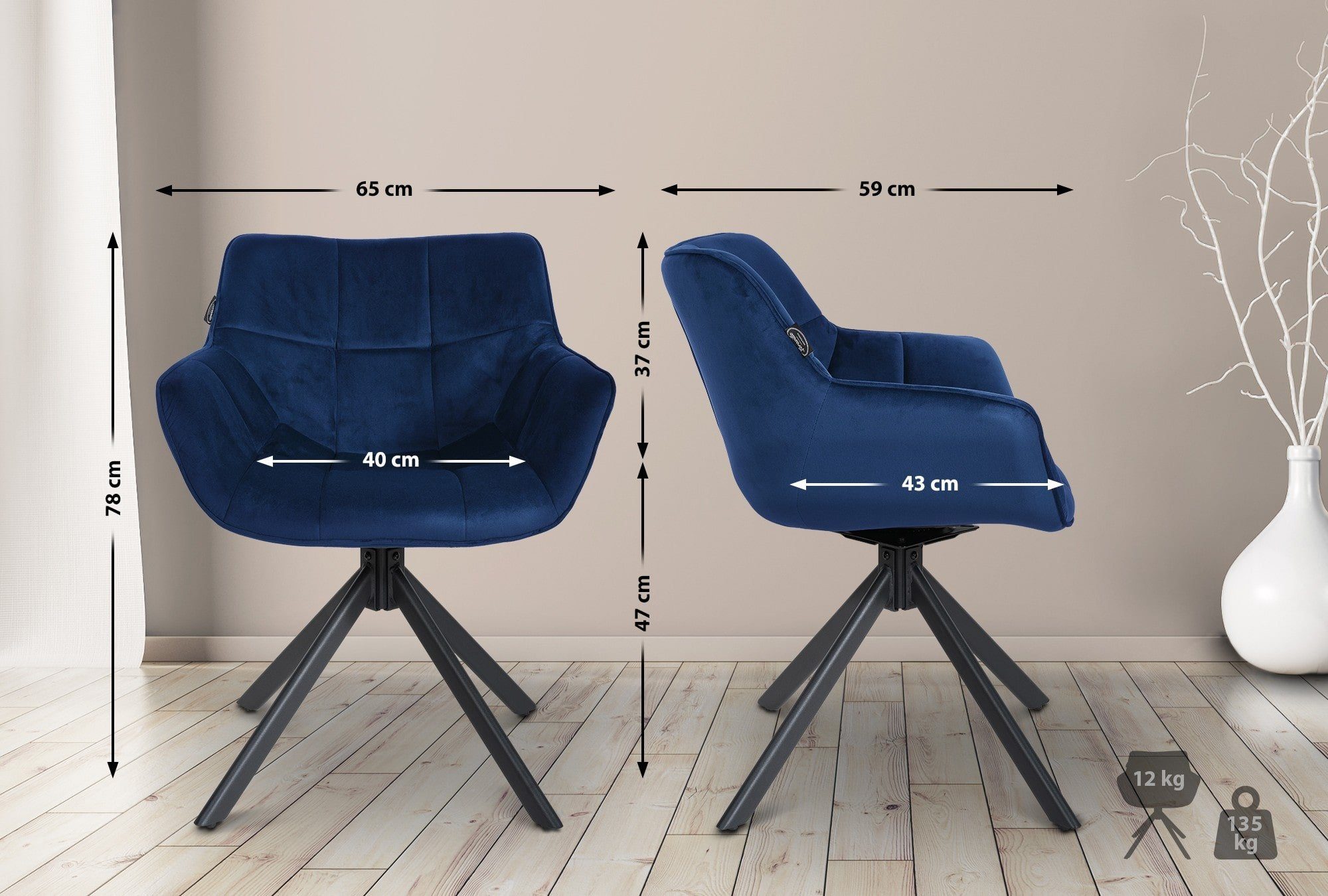 CLP Esszimmerstuhl Westport, gesteppte Polsterung, Metallgestell günstig online kaufen