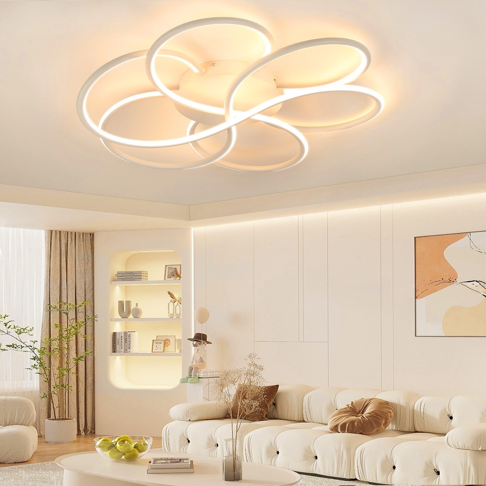 oyajia LED Deckenleuchte 60W/65W Modern Blumenförmiges günstig online kaufen