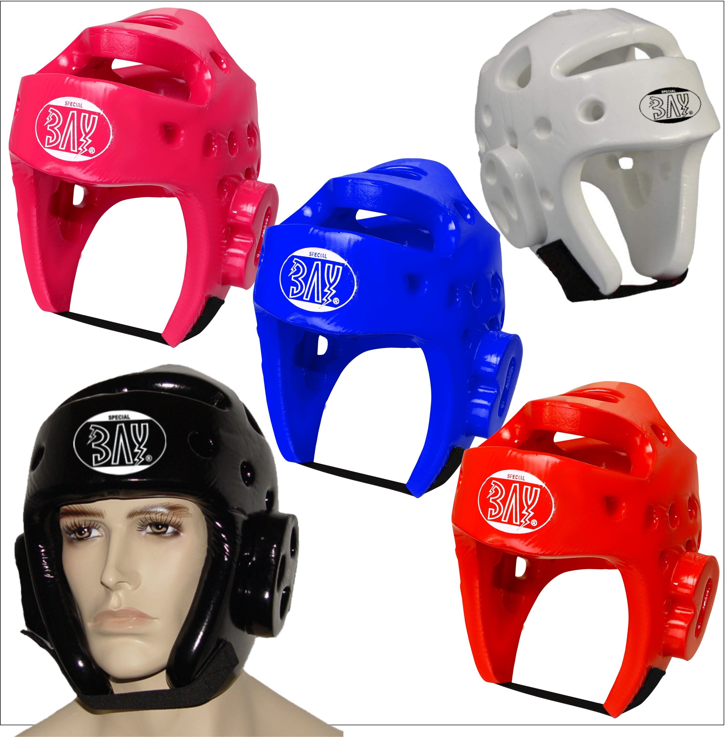 BAY-Sports Kopfschutz Kampfsport Kickboxen Schaumstoff Kopfschutz, leicht, Lack Erwachsee, - XS und Kinder XL besonders Taekwondo abwaschbar