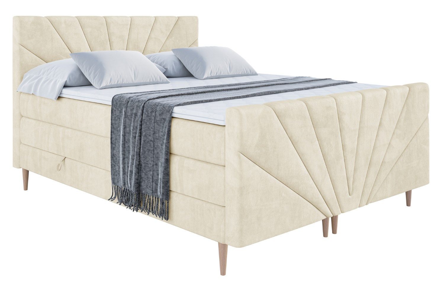 ALTDECOR Boxspringbett MILTIO-F-Z KING (Multipocket-Matratze H4, günstig online kaufen