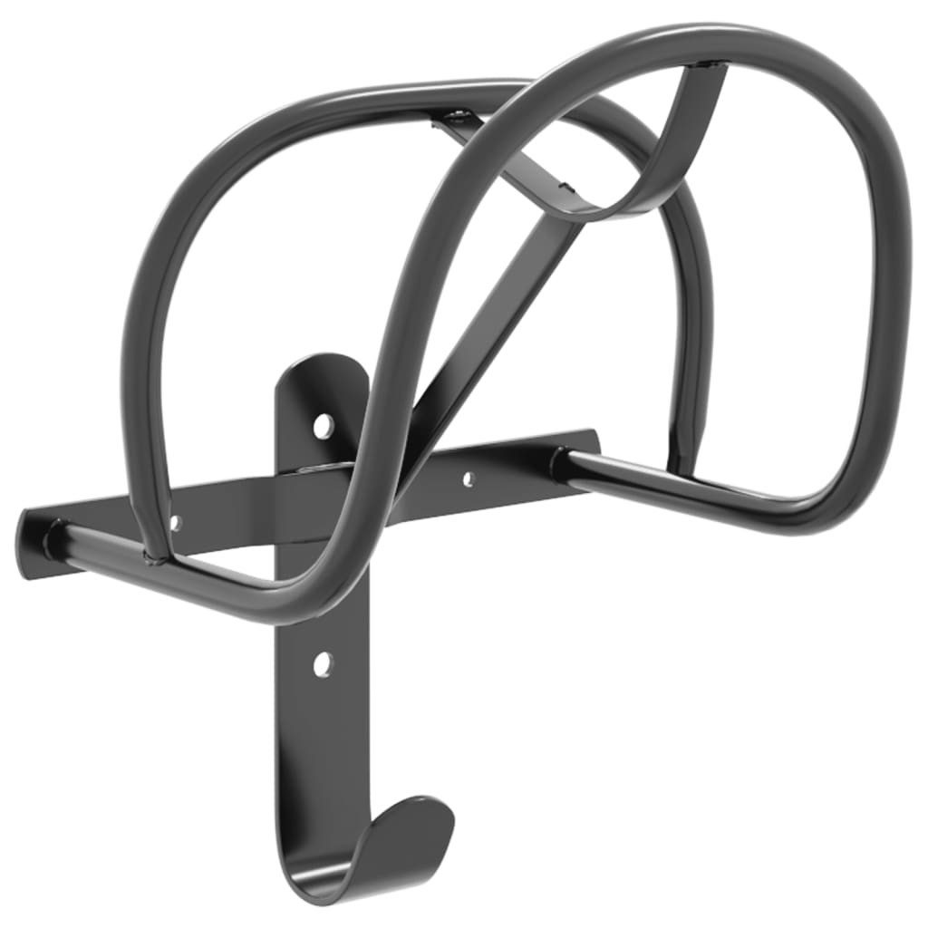 vidaXL Wanderreitsattel Trensenhalter Wandmontage Schwarz Eisen
