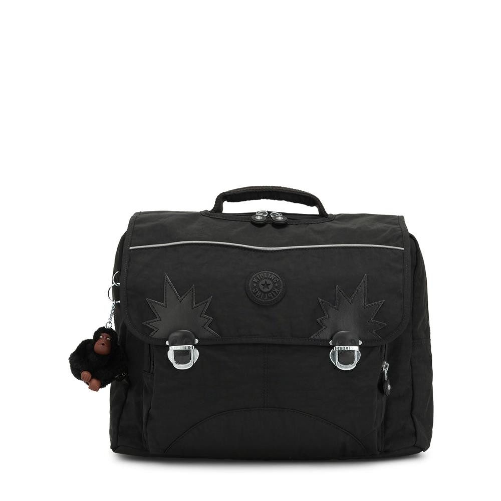 KIPLING Schulrucksack INIKO, Mittelgroße Schultasche, gepolsterte Träger, True Black (schwarz)