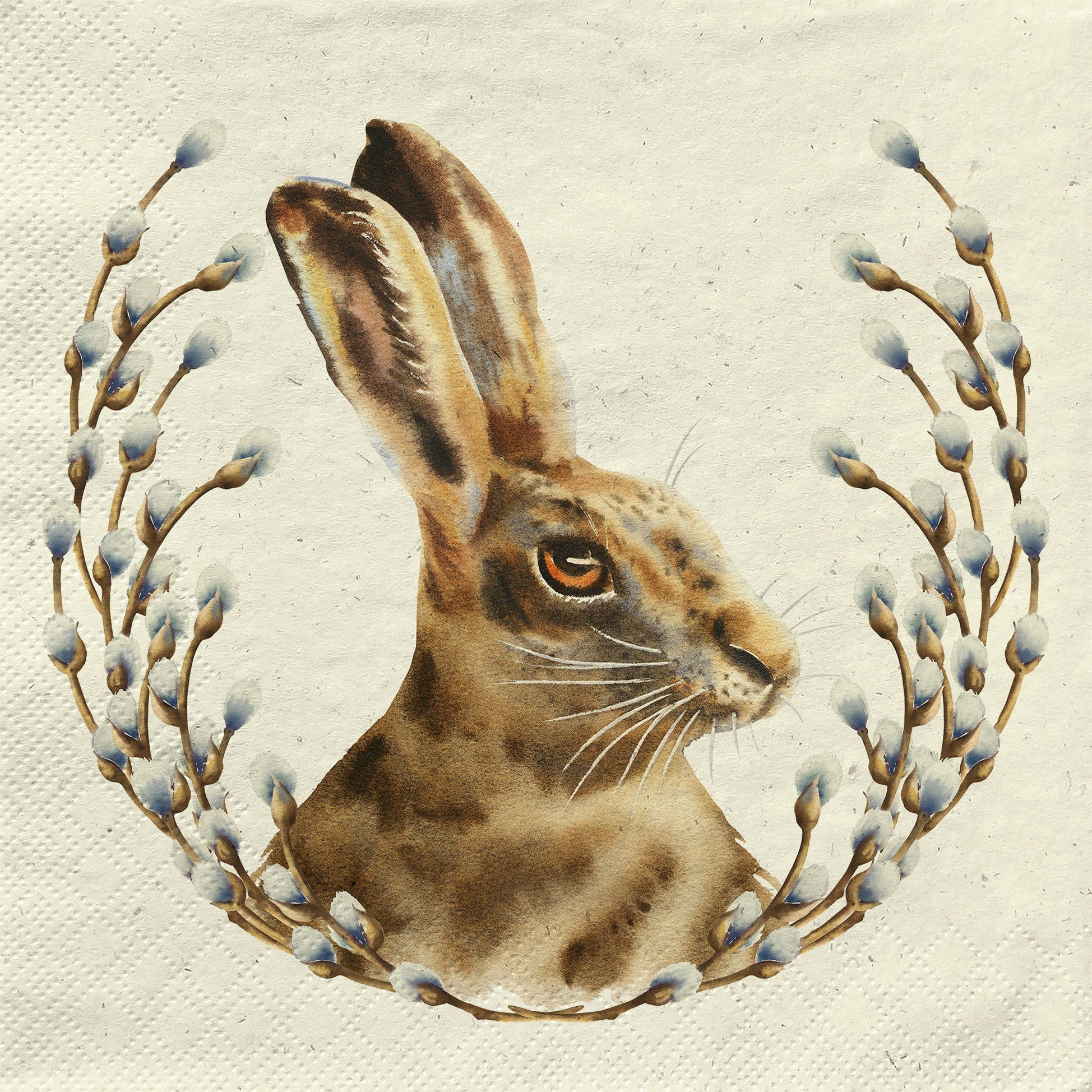 Fasana Papierserviette 20 Servietten Gras Sir Rabbit 33x33cm, (20 St)