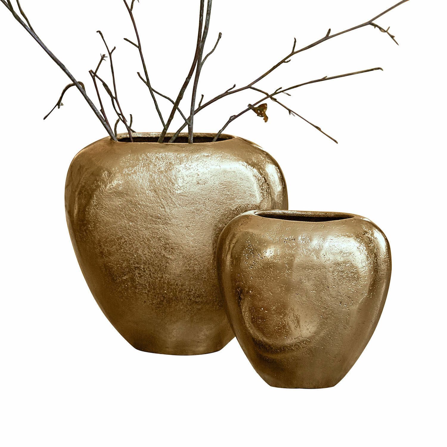 Mirabeau Tischvase Vase 2er Set Cezelle champagner günstig online kaufen