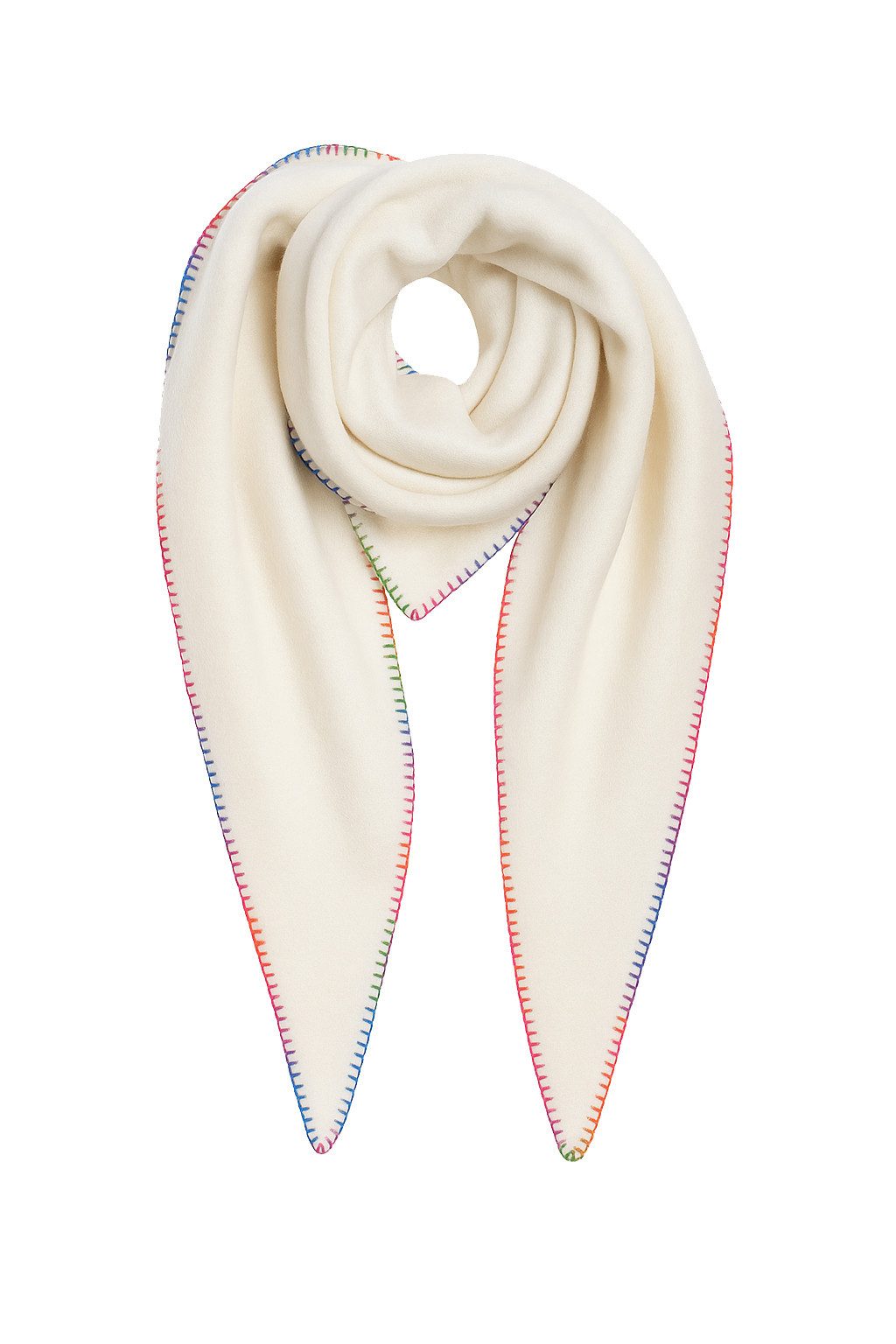 Faera Modeschal Regenbogen Zierkante Sehr Weich, (1-St), 9430 in Weiß-2 günstig online kaufen