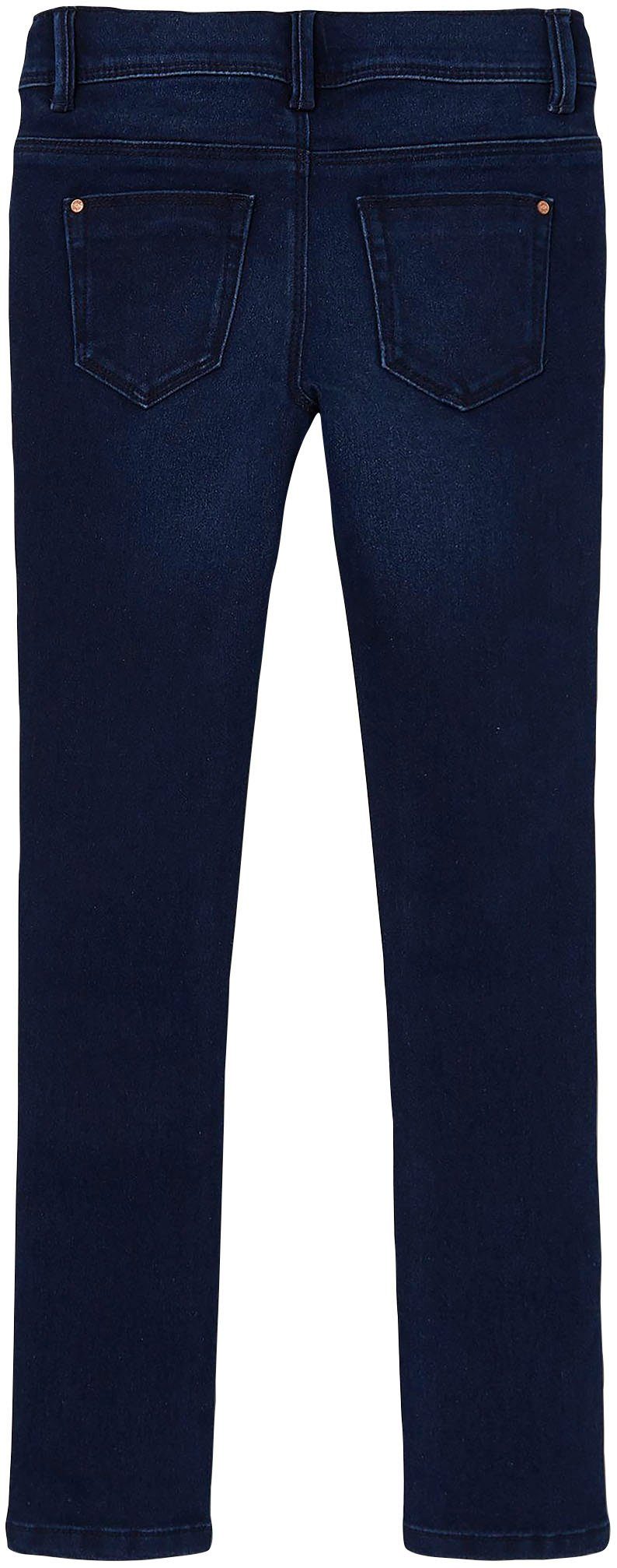 dark bequemem denim Stretch-Jeans aus Name PANT It NKFPOLLY blue DNMTAX Stretchdenim
