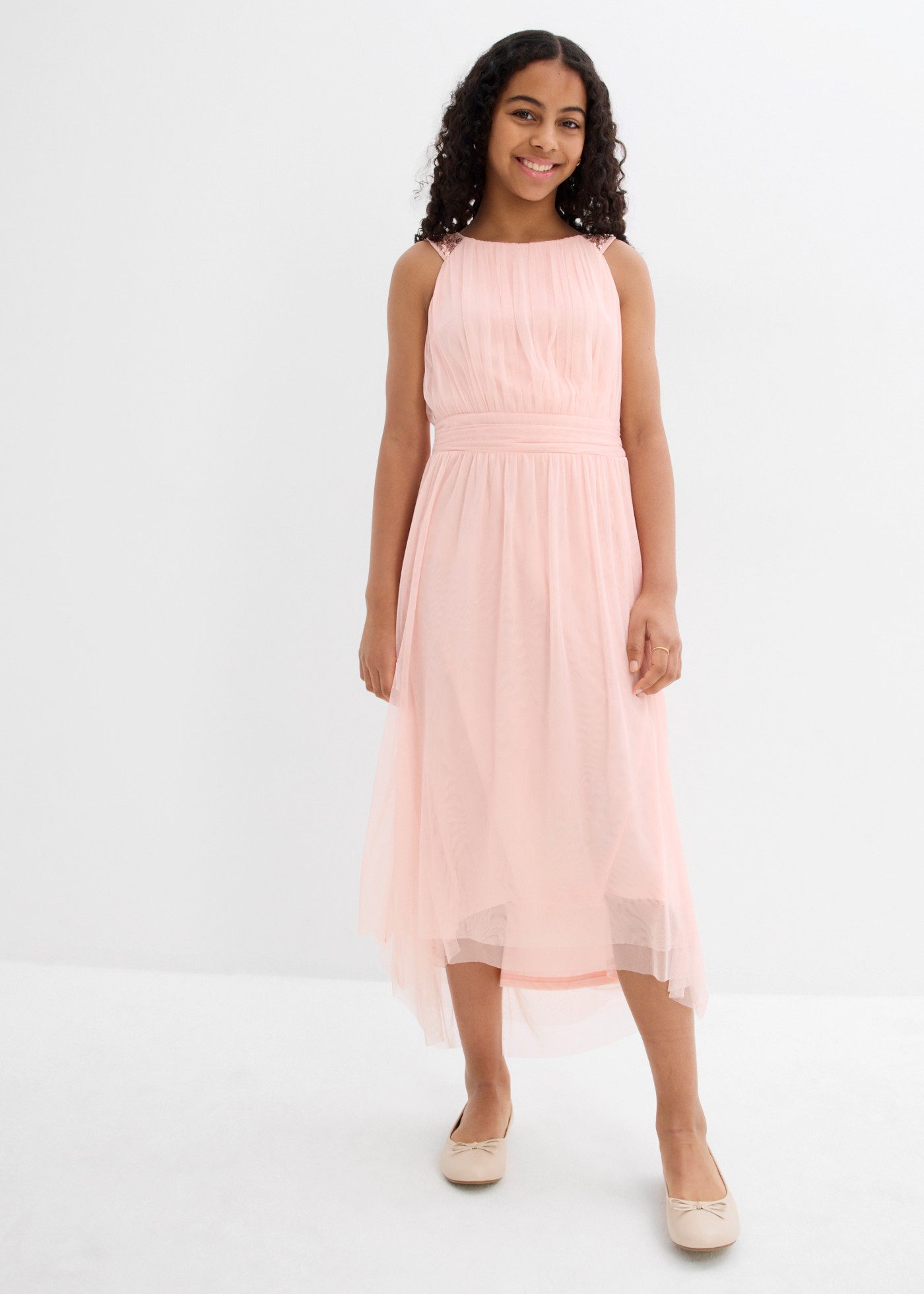 bonprix Midikleid festlicher Stil, mit Pailletten, ärmellos, Regular Fit, aus Polyester
