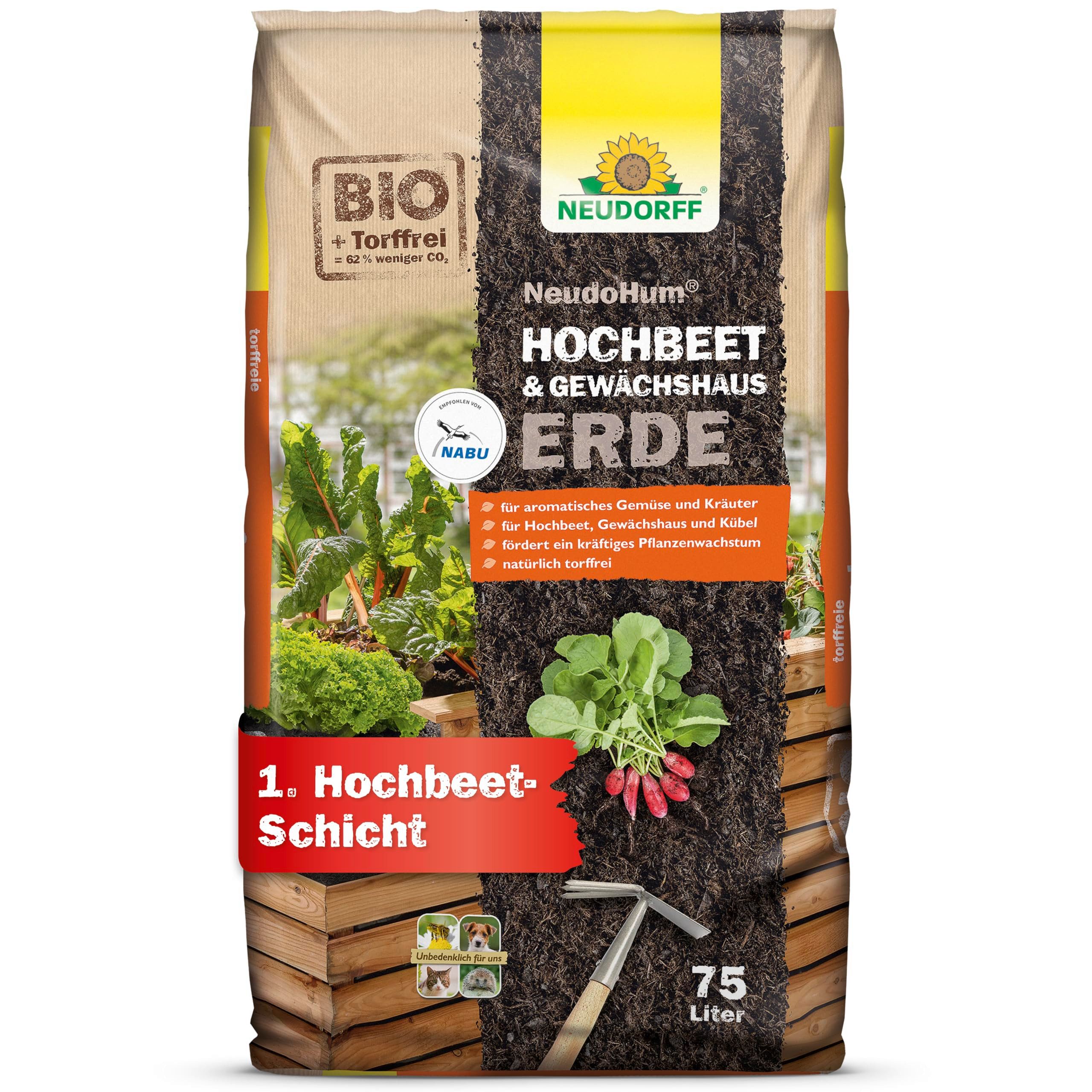 Neudorff Bio-Erde NeudoHum Bio Hochbeet-und GewächshausErde 75 Liter, (Torf günstig online kaufen