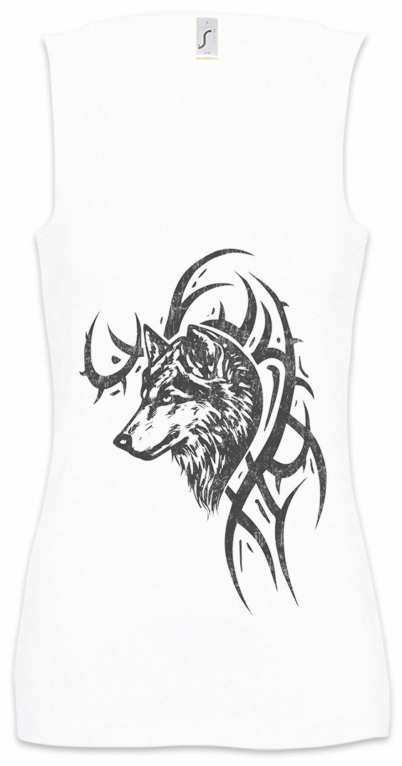 Urban Backwoods Tanktop Wolf & Tribal Ärmelloses Damen T-Shirt Runen Runes German God Walhalla Wikinger Thor Norse Norsemen
