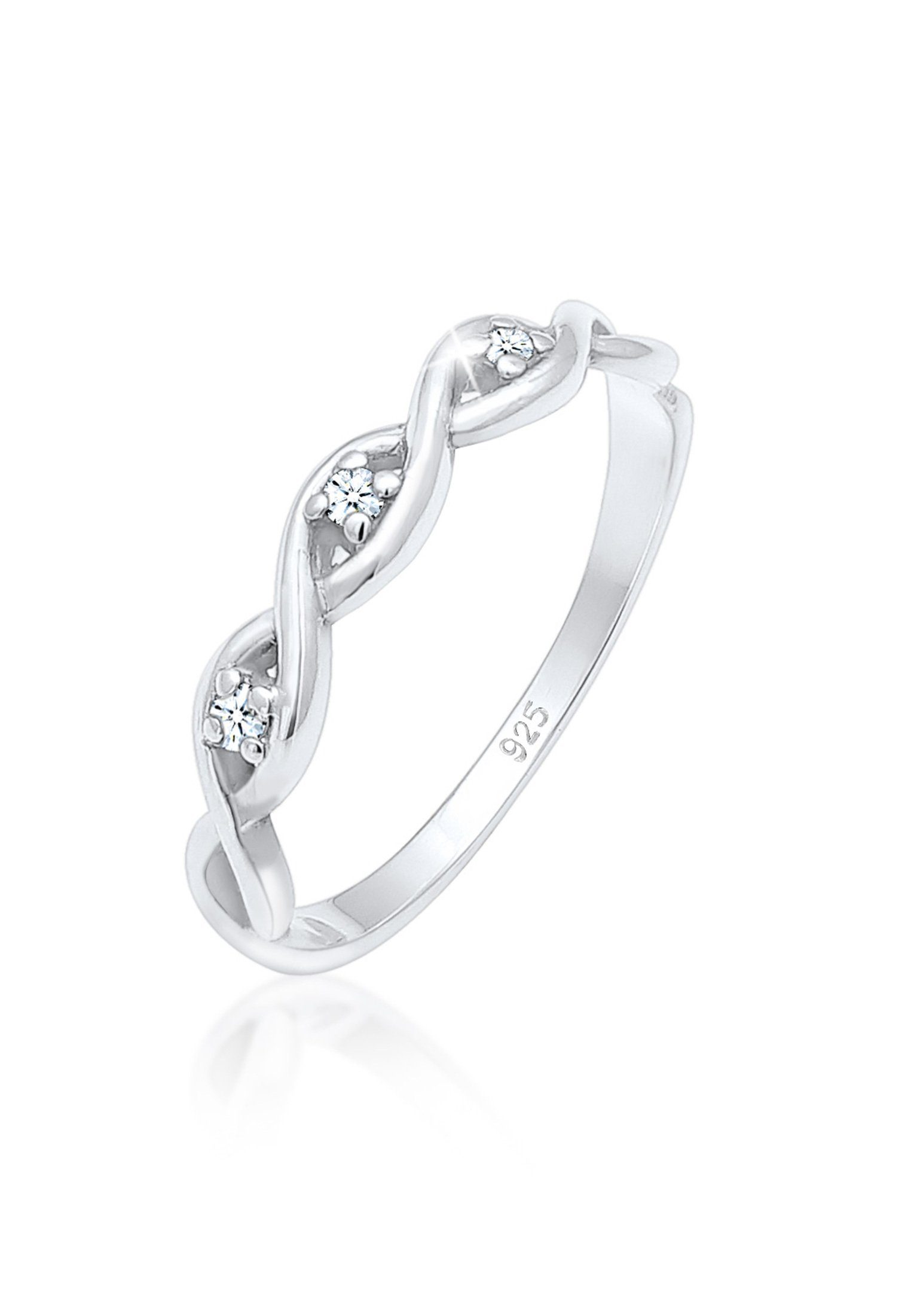 Damen Schmuck Elli DIAMONDS Verlobungsring Knoten Unendlich Diamant (0.045 ct) 925er Silber