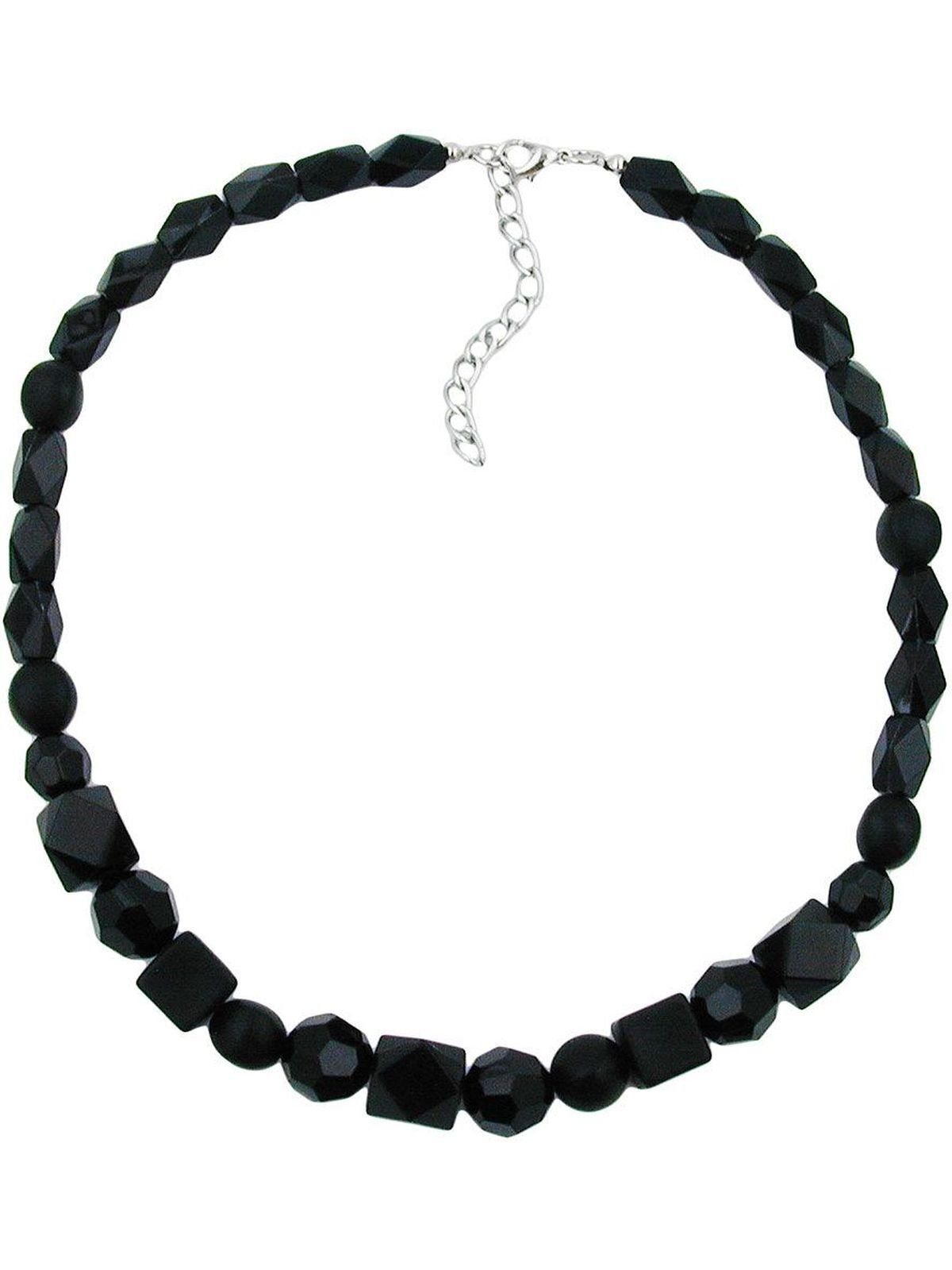 Perle Gallay schwarz-facettiert Perlenkette Kette (1-tlg)