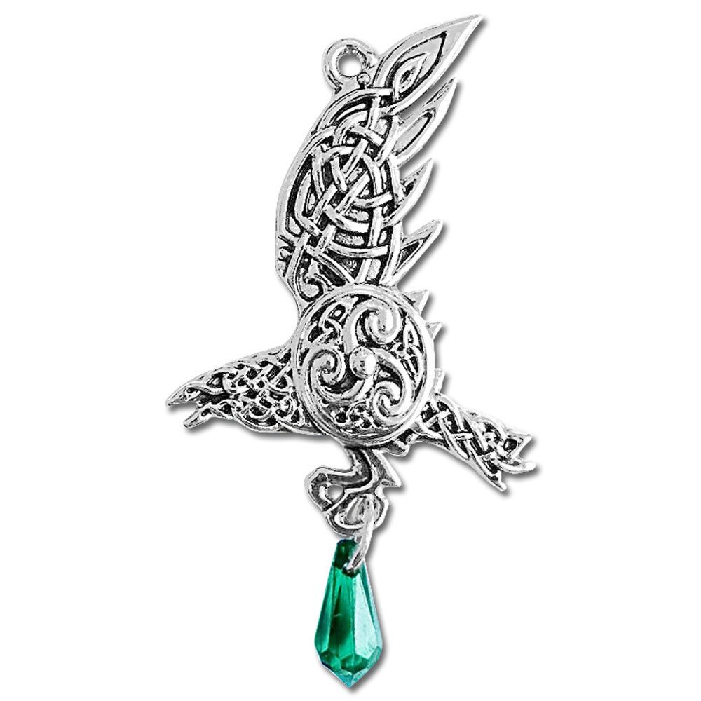 HOPLO Kettenanhänger Brans Rabe Mythische Kelten Knoten Schmuck Anhänger Amulett Vogel