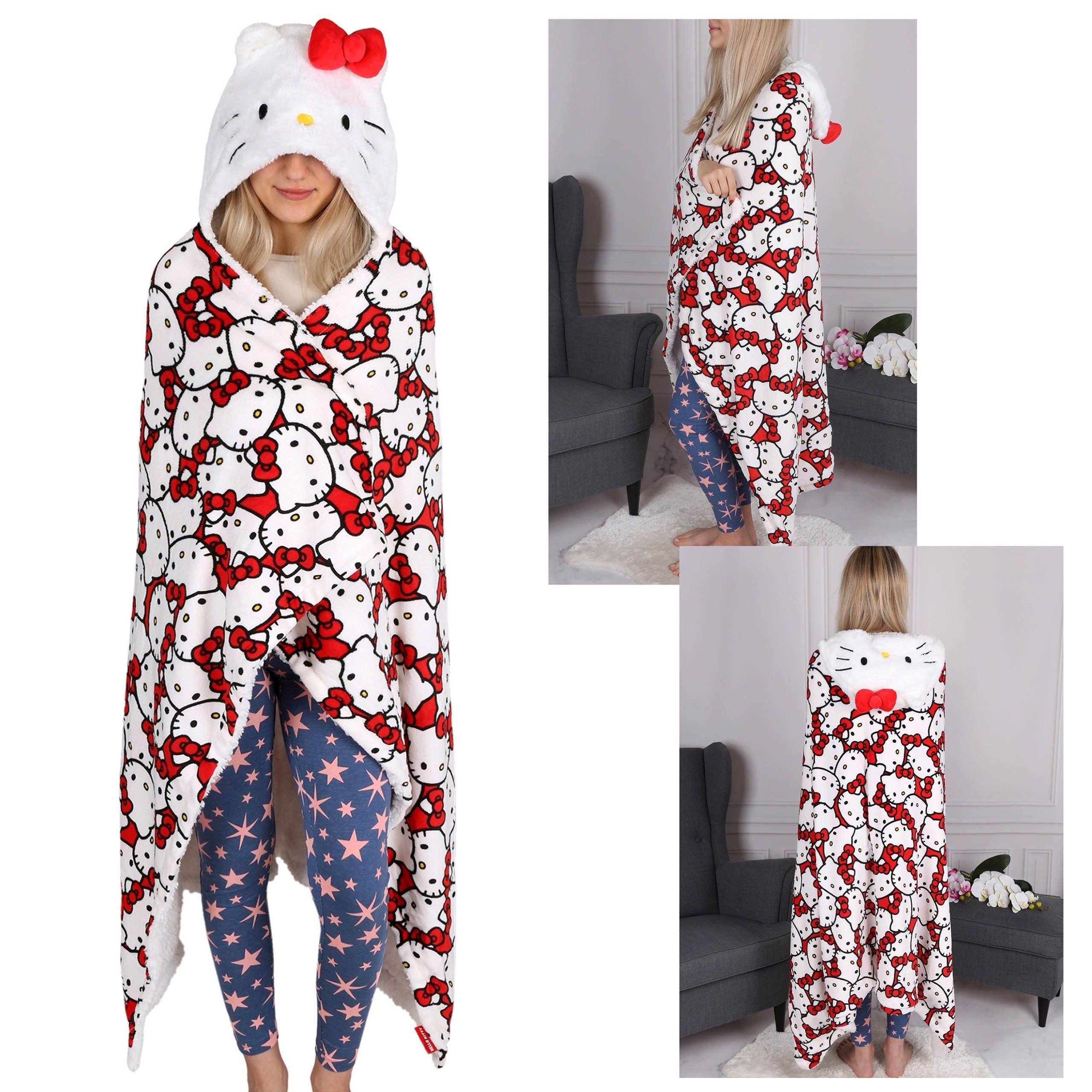 Wohndecke Hello Kitty Weiße Kapuzendecke, warm, groß 150x120 cm, Sarcia.eu günstig online kaufen