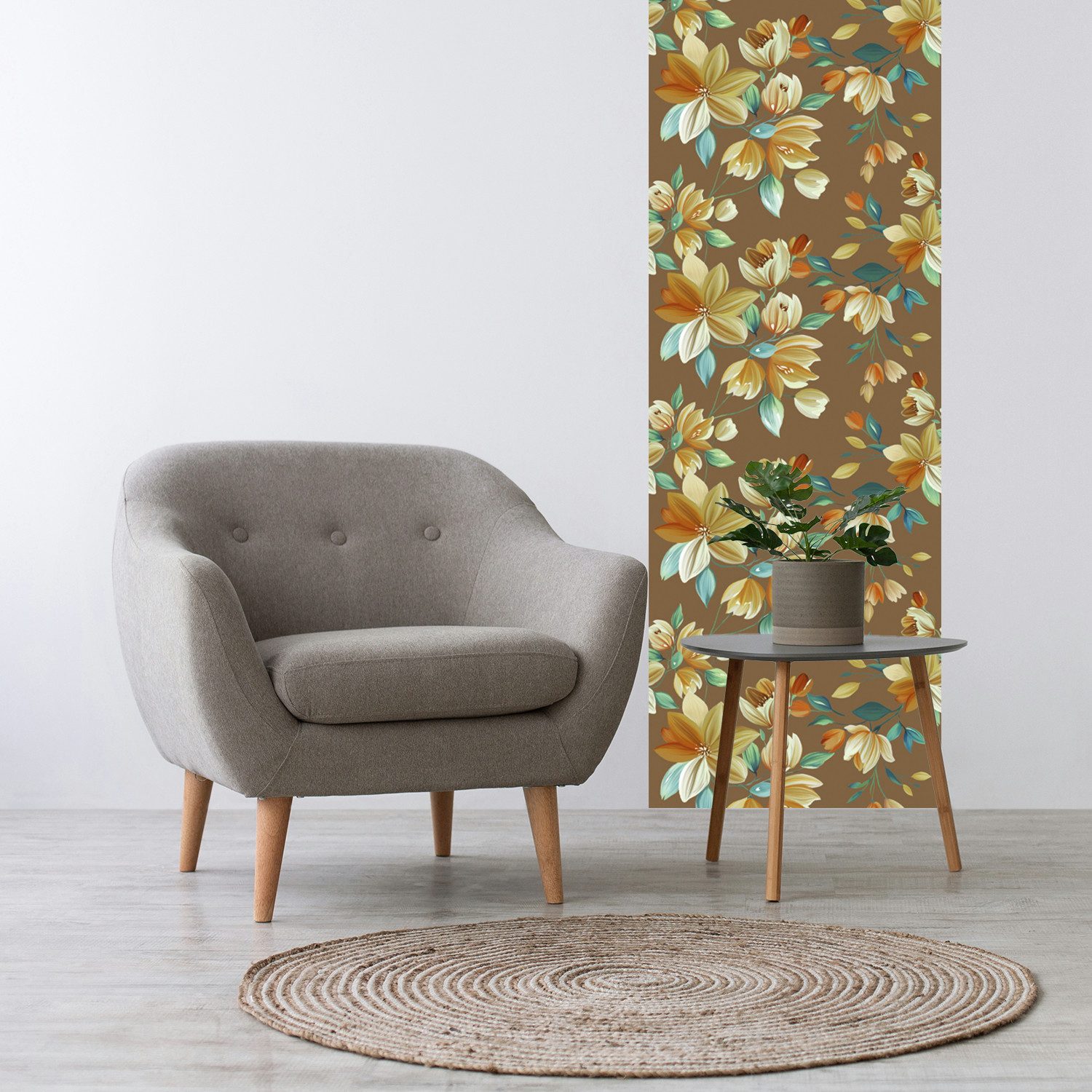 queence 3D-Tapete Blumenmotiv, selbstklebendes Wandpaneel, texturiert, bedruckt, mehrfarbig, Motiv, (1 St), 60 x 250 cm Fototapete, Mustertapete, Anbringung ohne Kleister