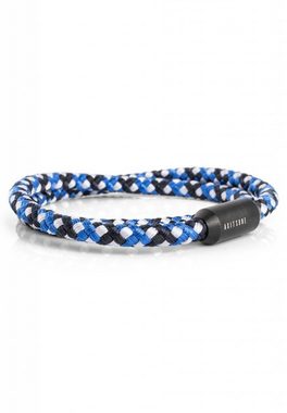 Akitsune Armband Mare Nylon Bracelet Mattschwarz - Blau-Weiß 20 cm