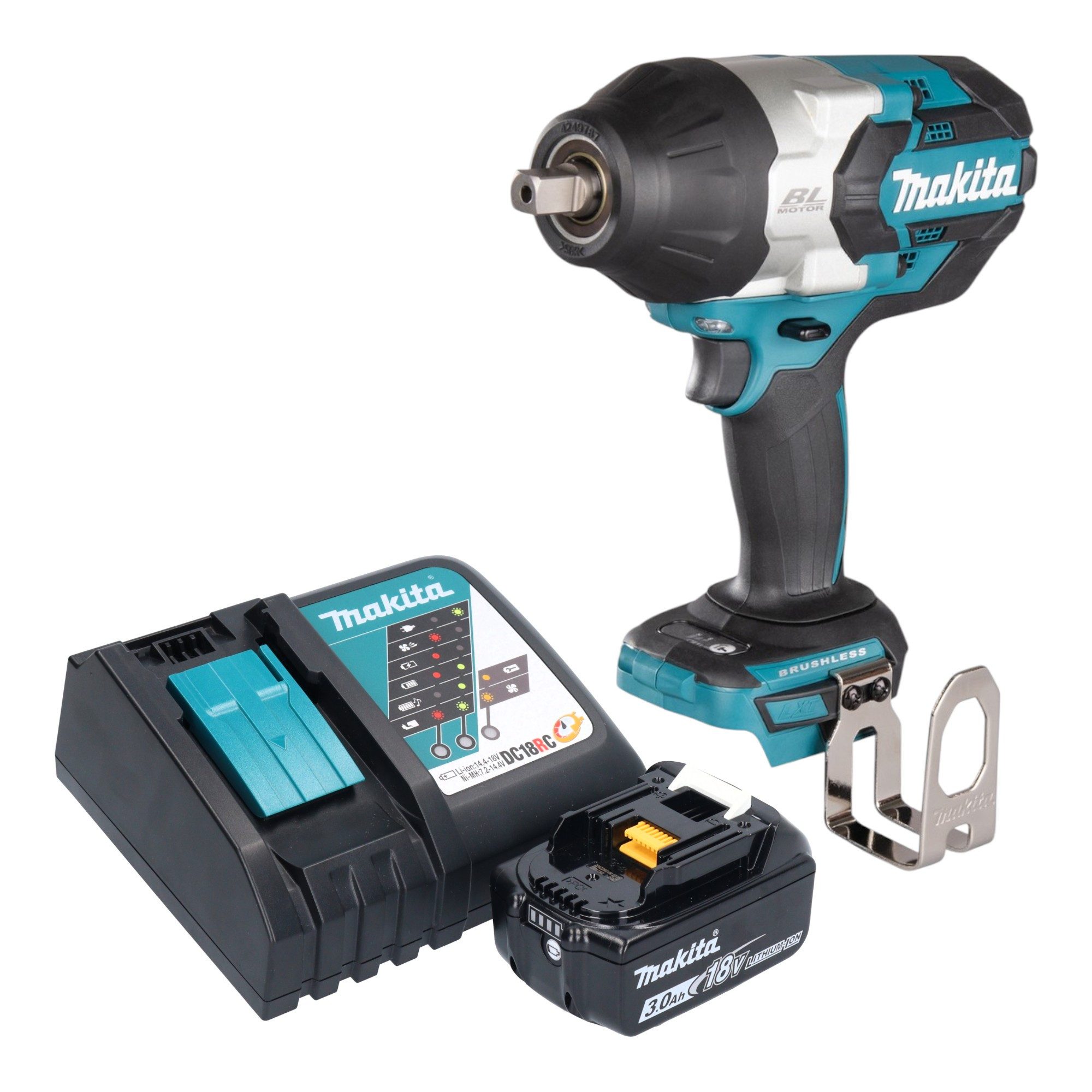 Makita Akku-Schlagschrauber DTW 1004 RF1 18 V 1050 Nm 1/2" Brushless + 1x Akku 3,0 Ah + Ladegerät
