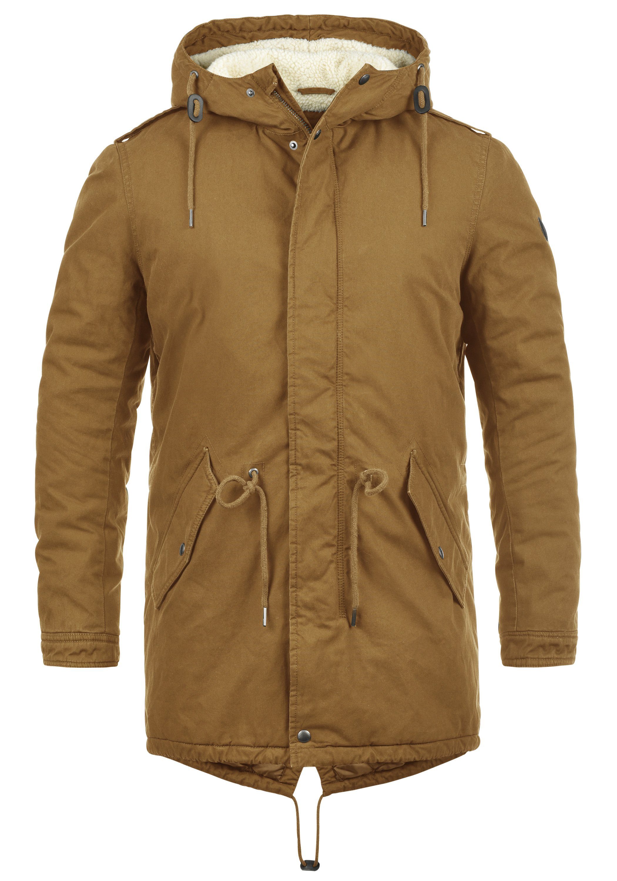 Solid Winterjacke »Darnell« warme Jacke lang geschnitten Solid Herren Winter Parka Kapuze Winter Jacke Kunstfell