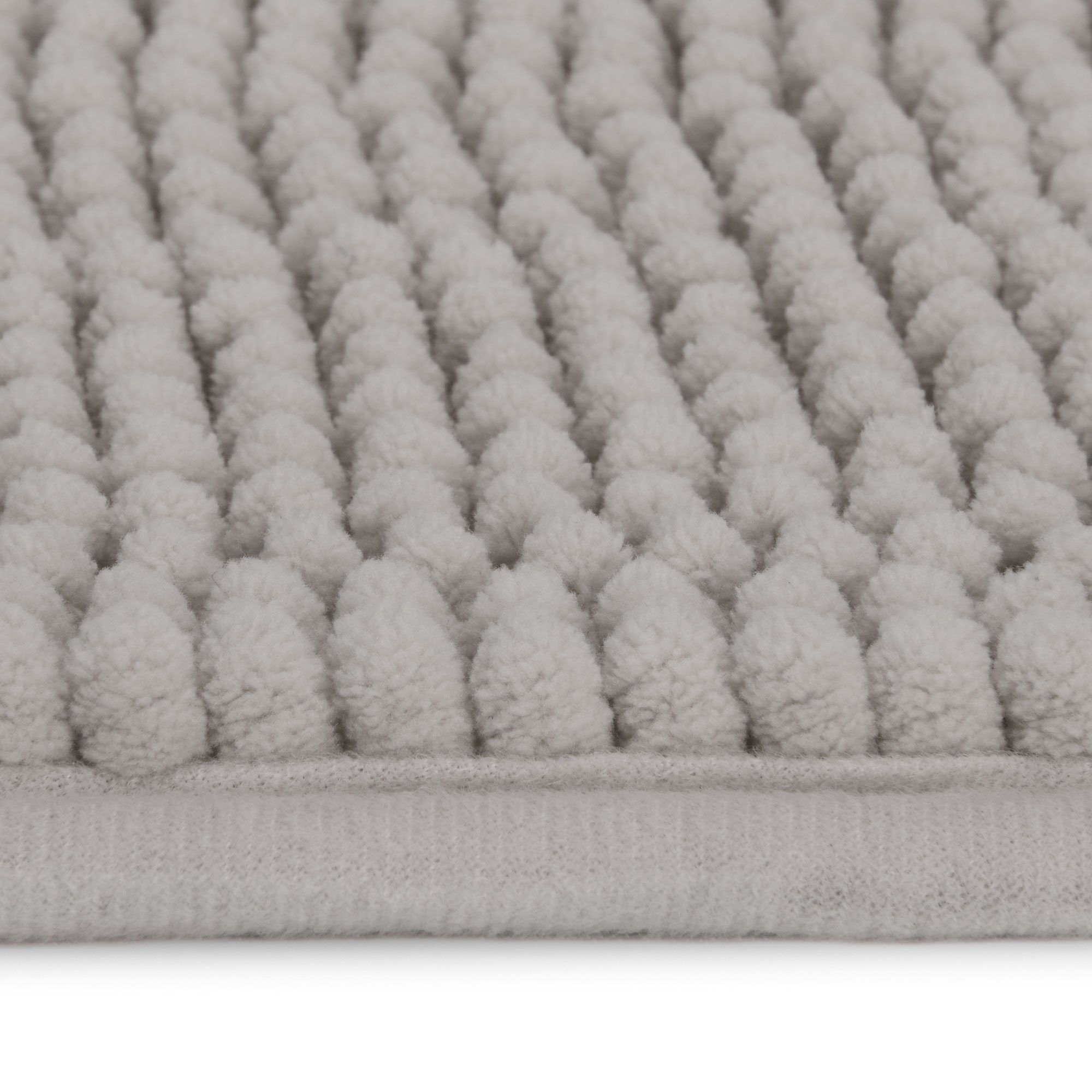 Beautissu Badematte Badematte BeauMare WR, 70x120cm rutschfest Chenille Grau, Höhe 10 mm, Polyester, Badematte rutschfest 70x120 cm Chenille Badezimmerteppich