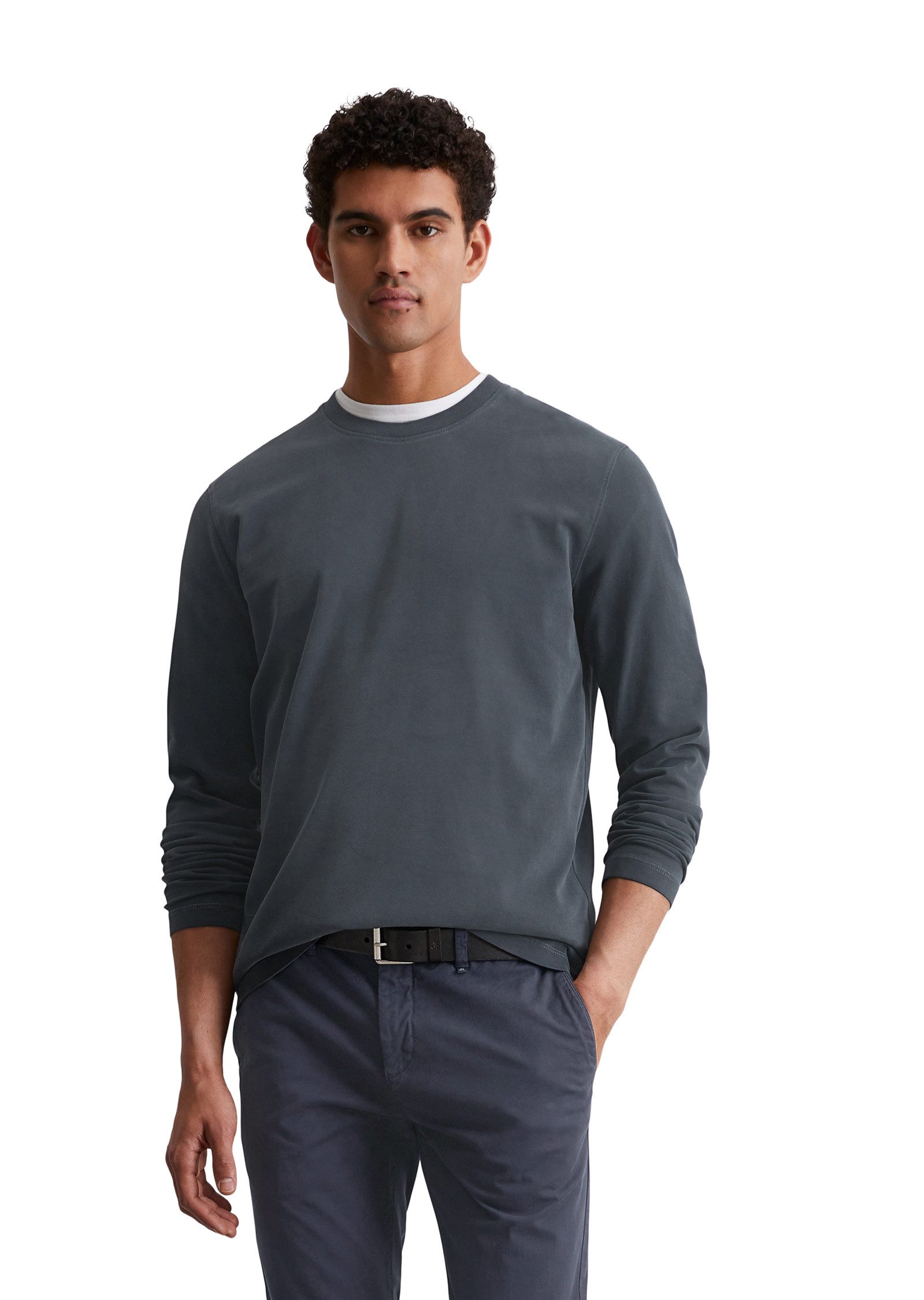 Marc O'Polo Langarmshirt T-shirt, long sleeve, crew neck, embroidery