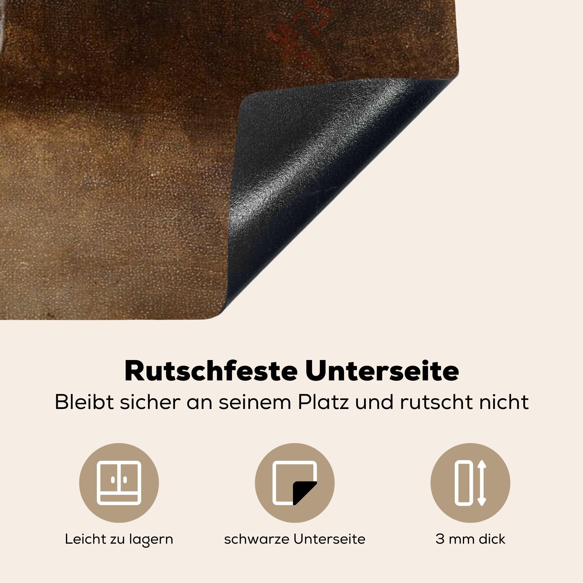 - Herdblende-/Abdeckplatte in 78x78 küche Arbeitsplatte Edelfelt, Albert von Glas cm, einem Vinyl, Ceranfeldabdeckung, tlg), MuchoWow für Blumen Gemälde (1