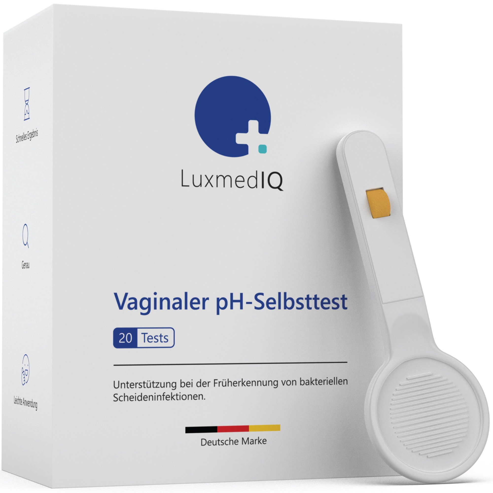LuxmedIQ Intimpflege - Vaginaler pH-Test zur Früherkennung Bakterieller Vaginose, 20-tlg., Einfache & schmerzfreie Anwendung
