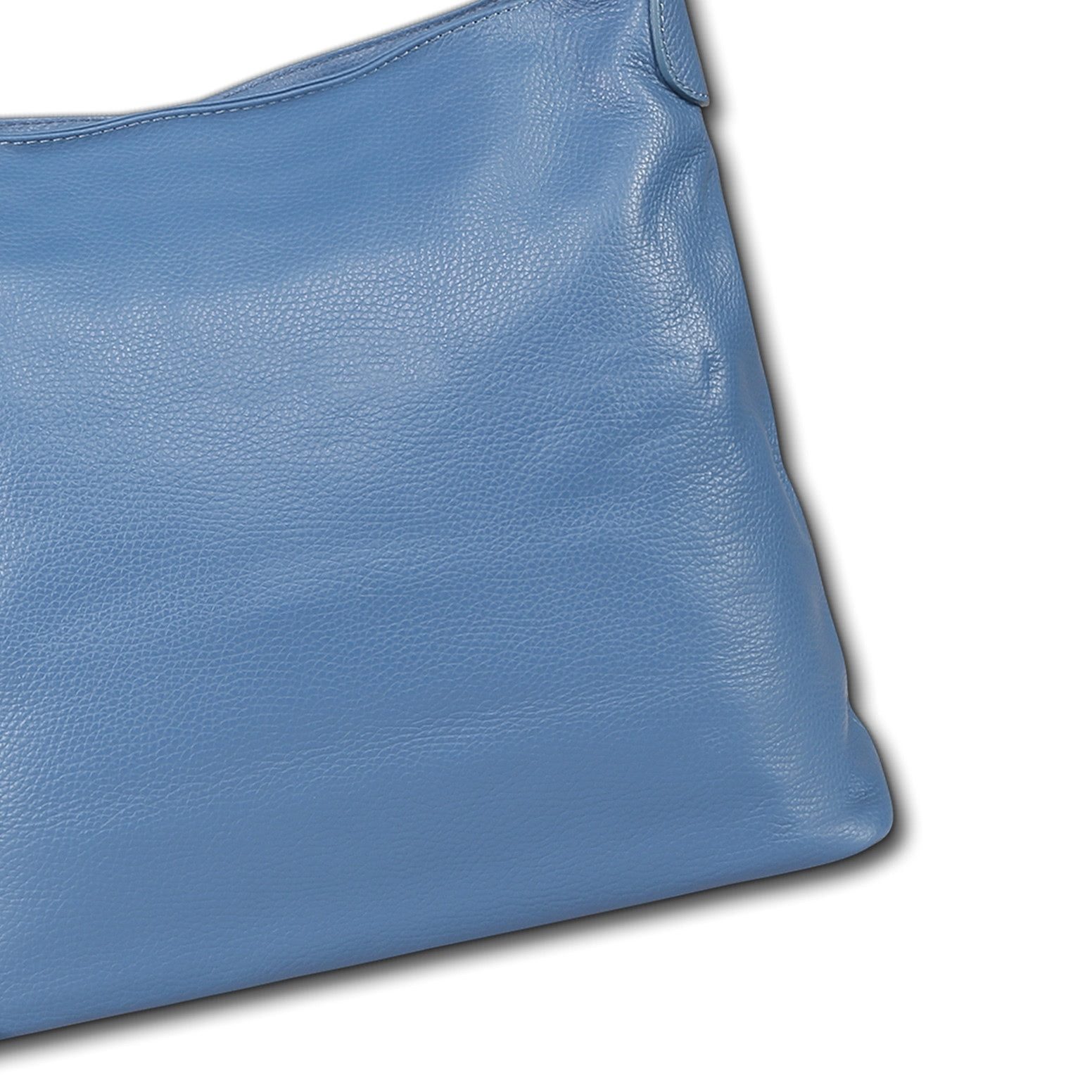 FLORENCE Schultertasche Florence Damen Schultertasche Hobo Bag (Schultertasche), Damen Schultertasche Leder, jeansblau ca. 40cm x ca. 30cm hoch