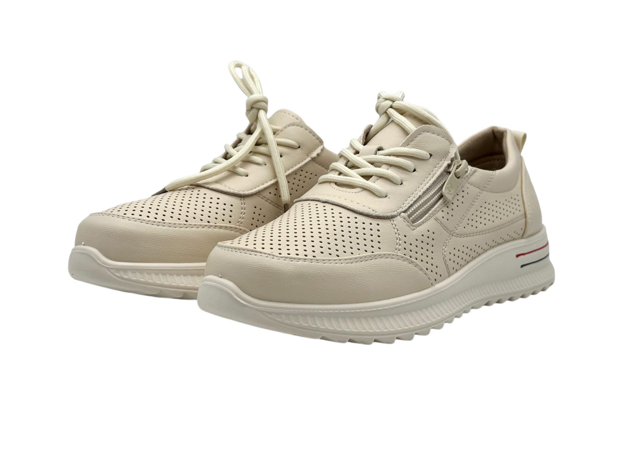 Nowaland Damen Halbschuhe mit Reißverschluss und Perforierung Sneaker Seitlicher Reißverschluss · Atmungsaktive Perforierung – Bild 3 von 5