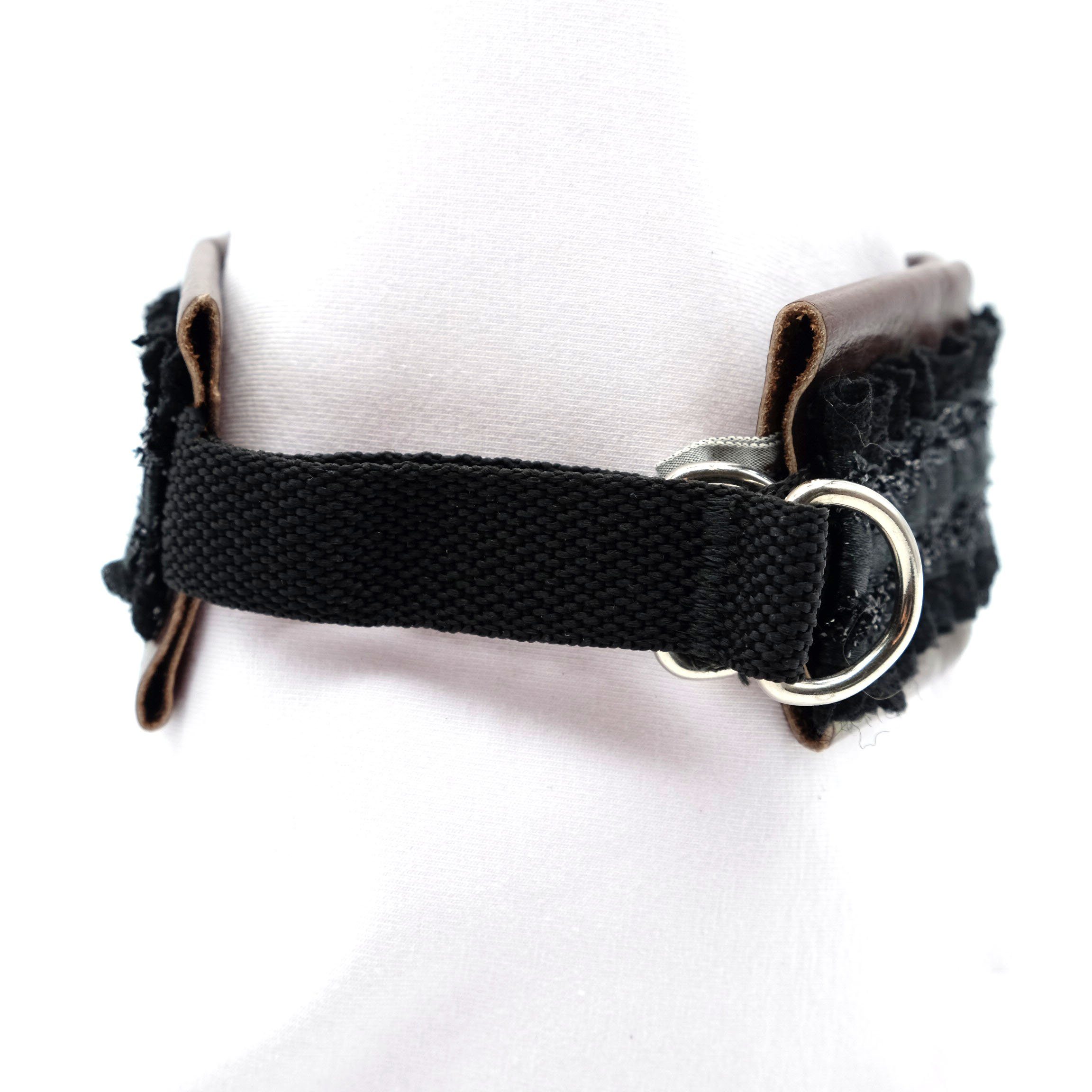 Doppelmoppel Hunde-Halsband Hundehalsband kleine Hunde, Zugstopp, Leder, HANDMADE IN GERMANY