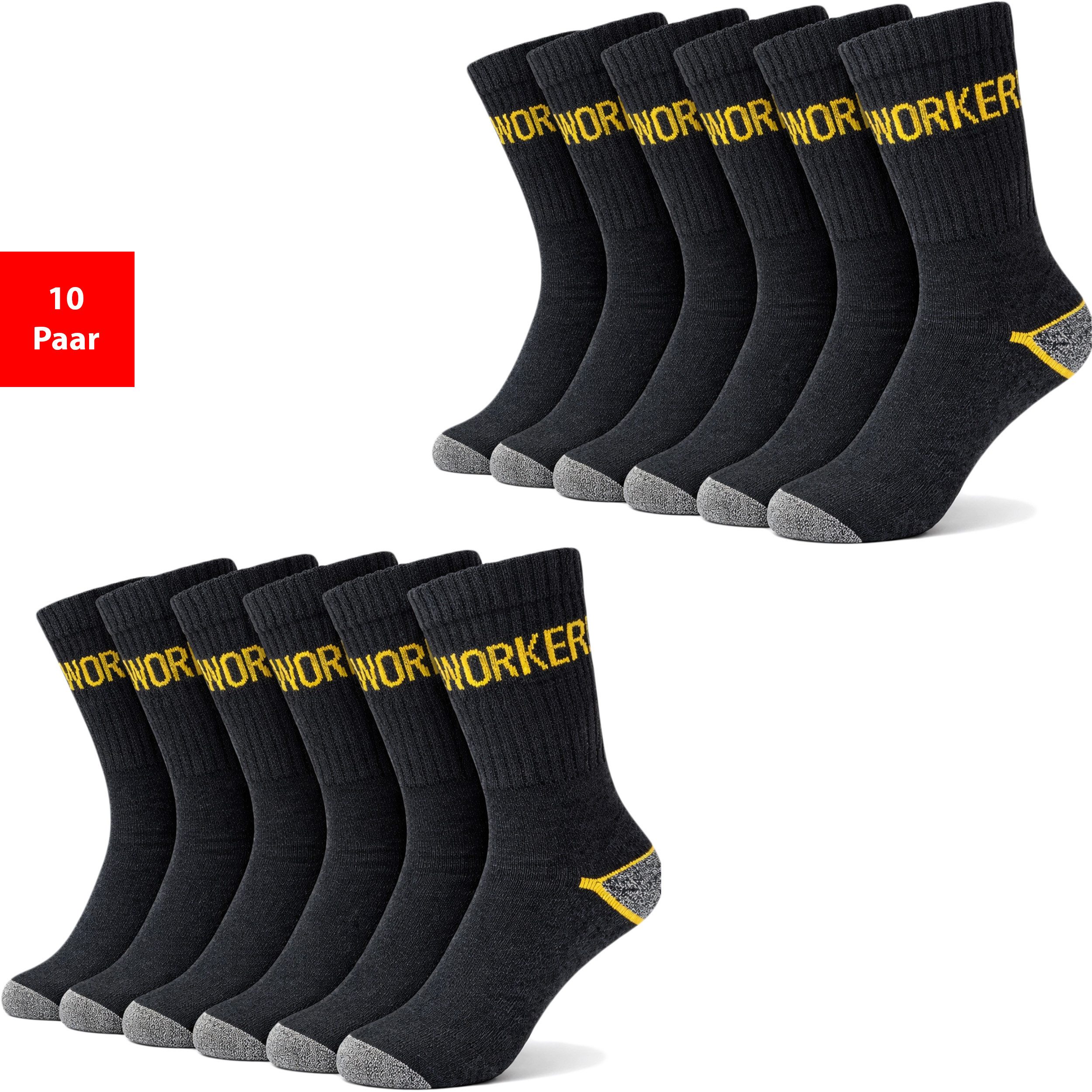 Arbeitssocken Arbeitssocken Herren 5er-15er Pack Baumwolle WORK Socken verstärkt