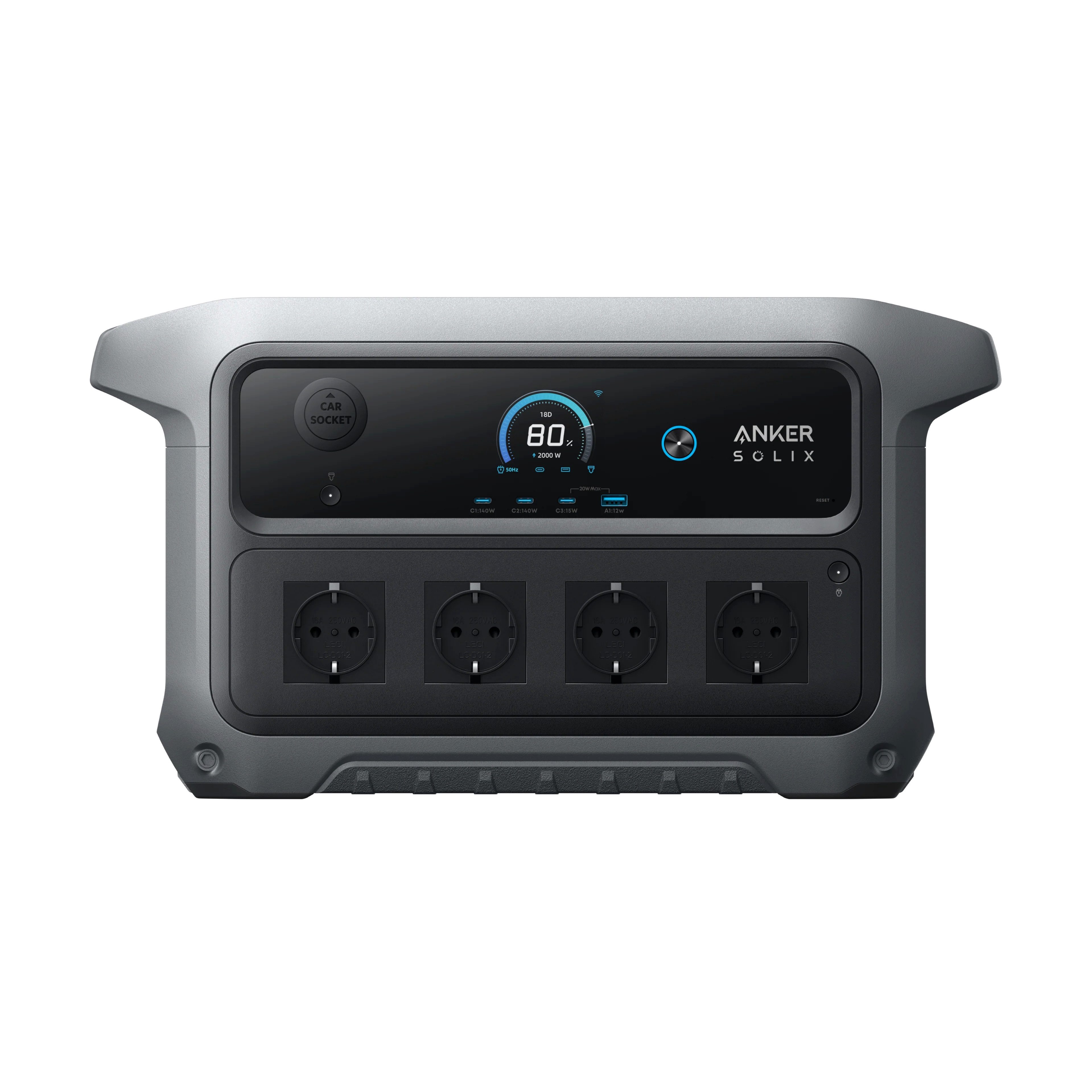 Anker Anker SOLIX C2000 Gen2 PowerStation 2048 Wh 2400W 0% MwSt. Powerbank Anker Solix C2000 Gen2 40000 mAh (5-230 V, 1 St), Insgesamt bis zu 9 Geräte gleichzeitig versorgbar