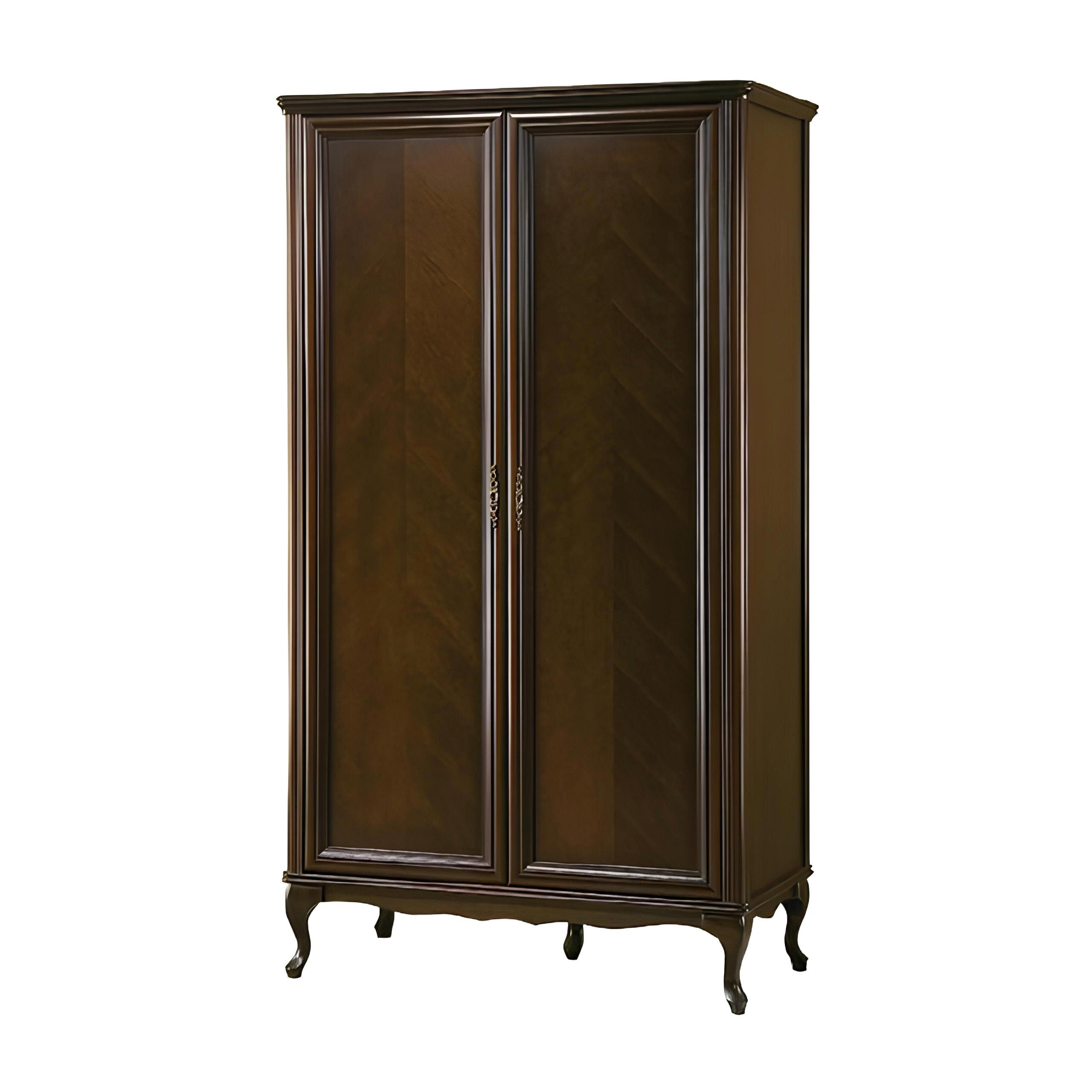 Kleiderschrank Echtholz-Kleiderschrank im antiken italienischen Stil aus Holz -